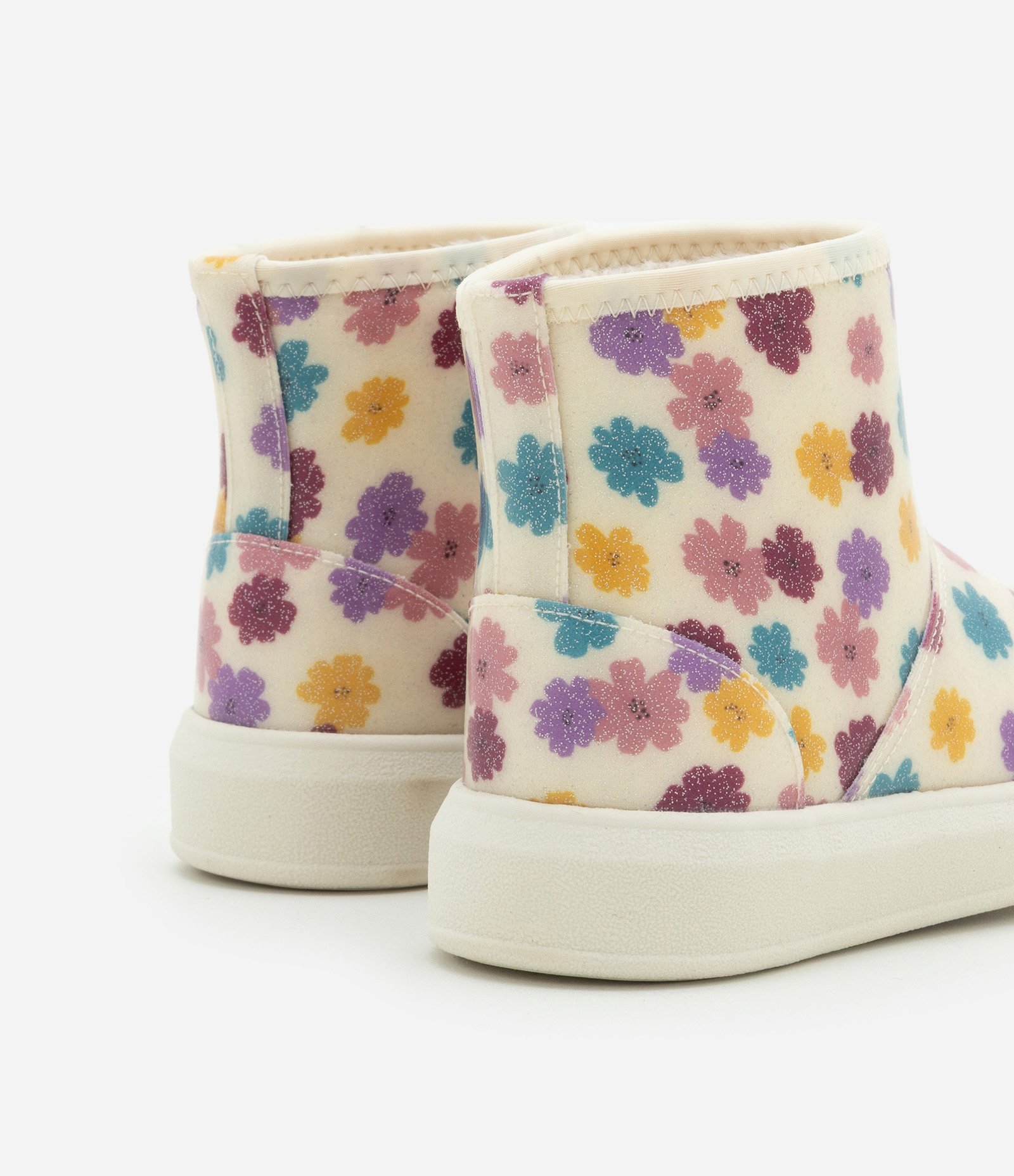 Bota Infantil com Forro Peludinho e Estampa Floral - Tam 20 ao 30 Multicores 2