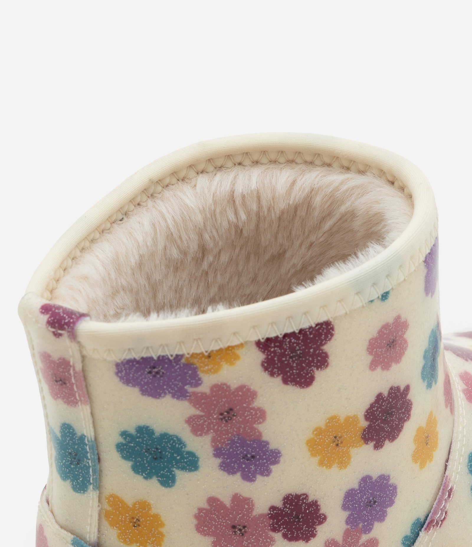 Bota Infantil com Forro Peludinho e Estampa Floral - Tam 20 ao 30 Multicores 4