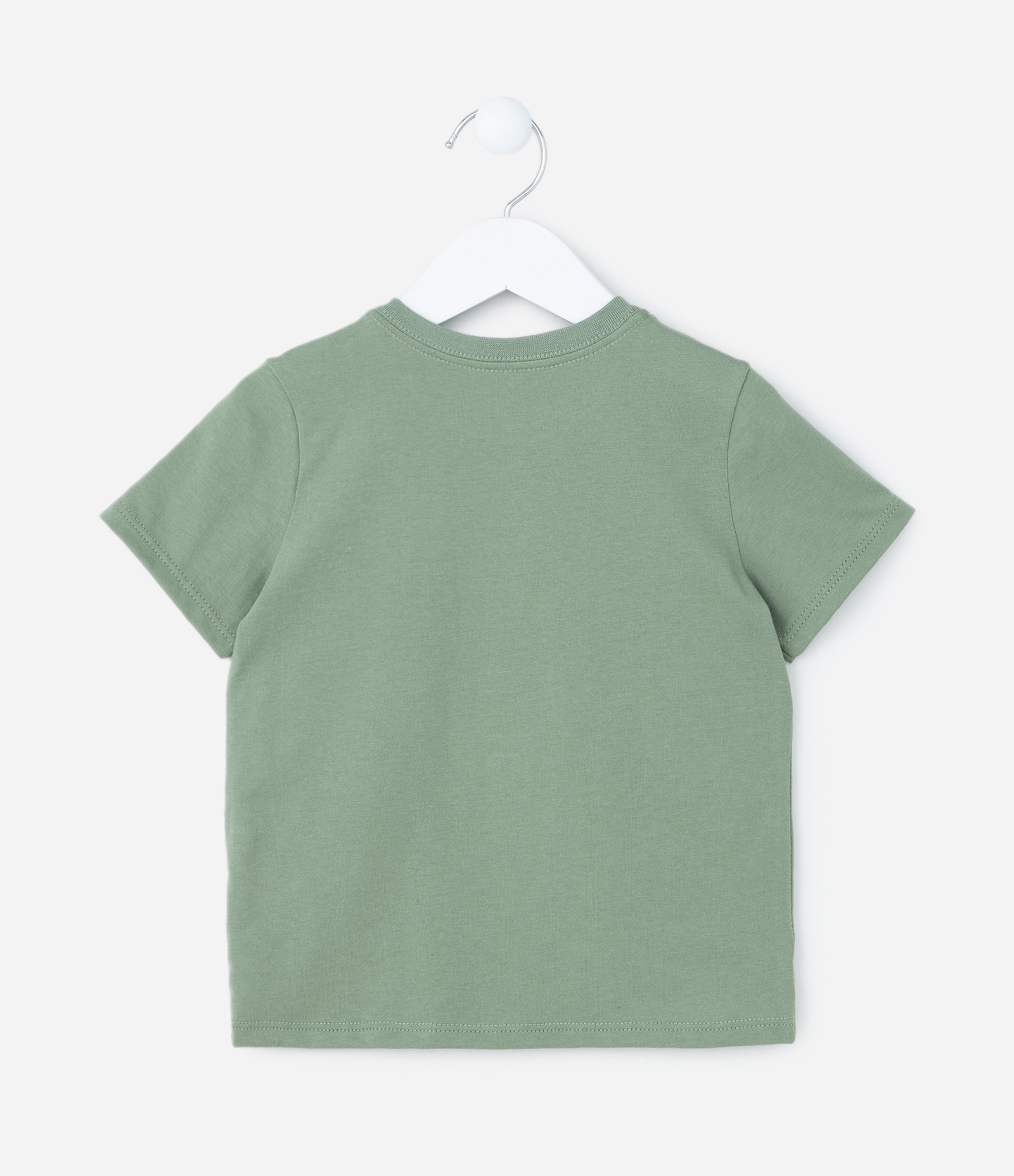 Camiseta Infantil Básica com Etiqueta Bordadinha - Tam 1 a 5 anos Verde 2