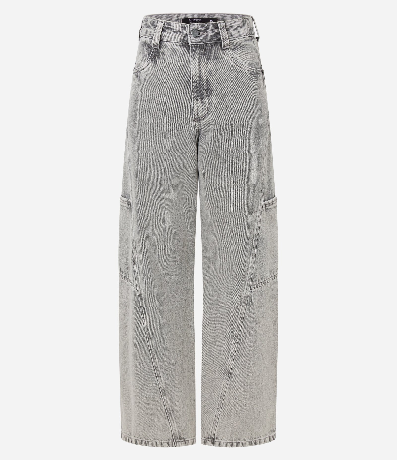 Calça Wide Leg em Jeans com Recorte Transversal e Bolso Cargo 6