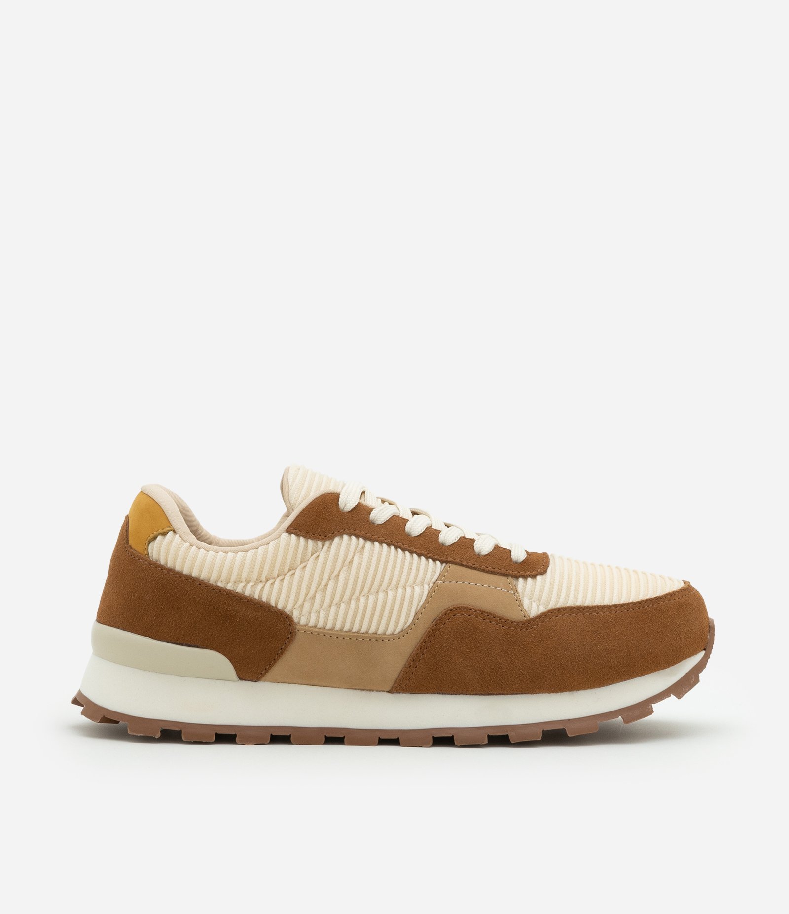 Tênis Jogging em Material Sintético com Textura Marrom 1