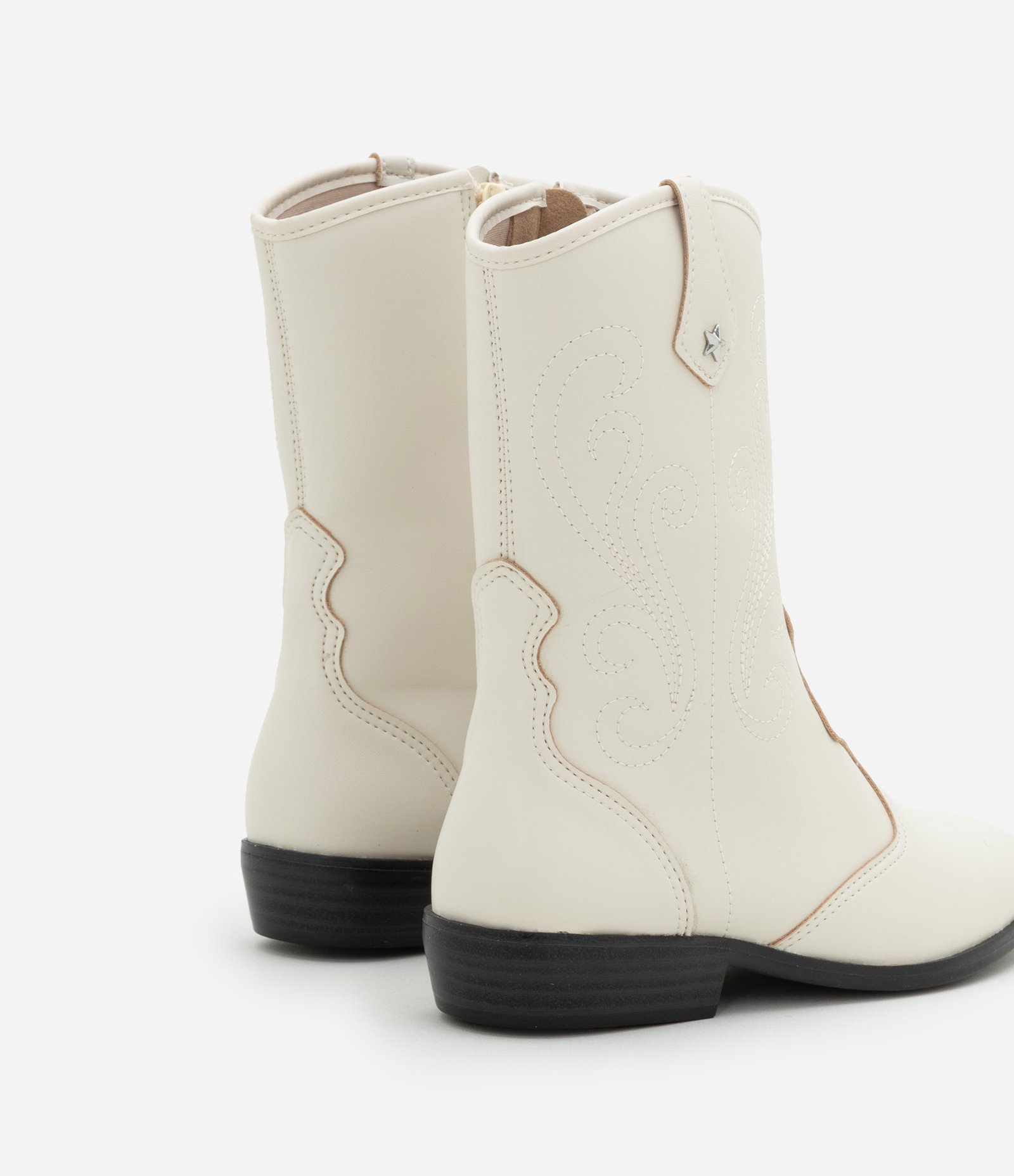 Bota Infantil Western com Recortes Molekinha - Tam 28 ao 35 Off White 2