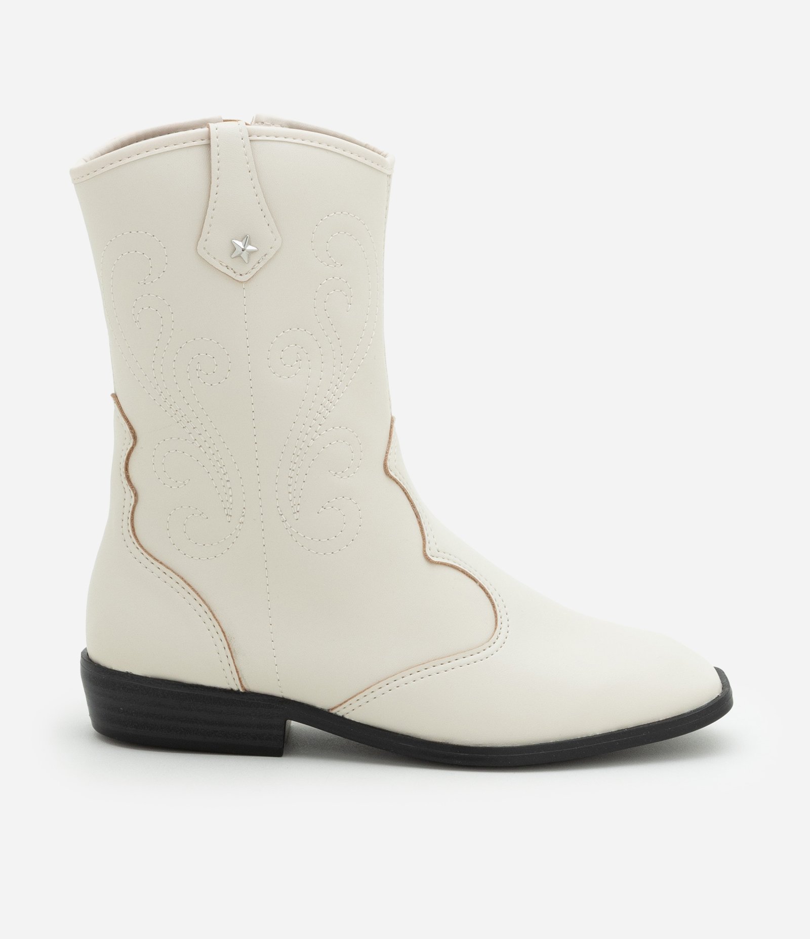 Bota Infantil Western com Recortes Molekinha - Tam 28 ao 35 Off White 5