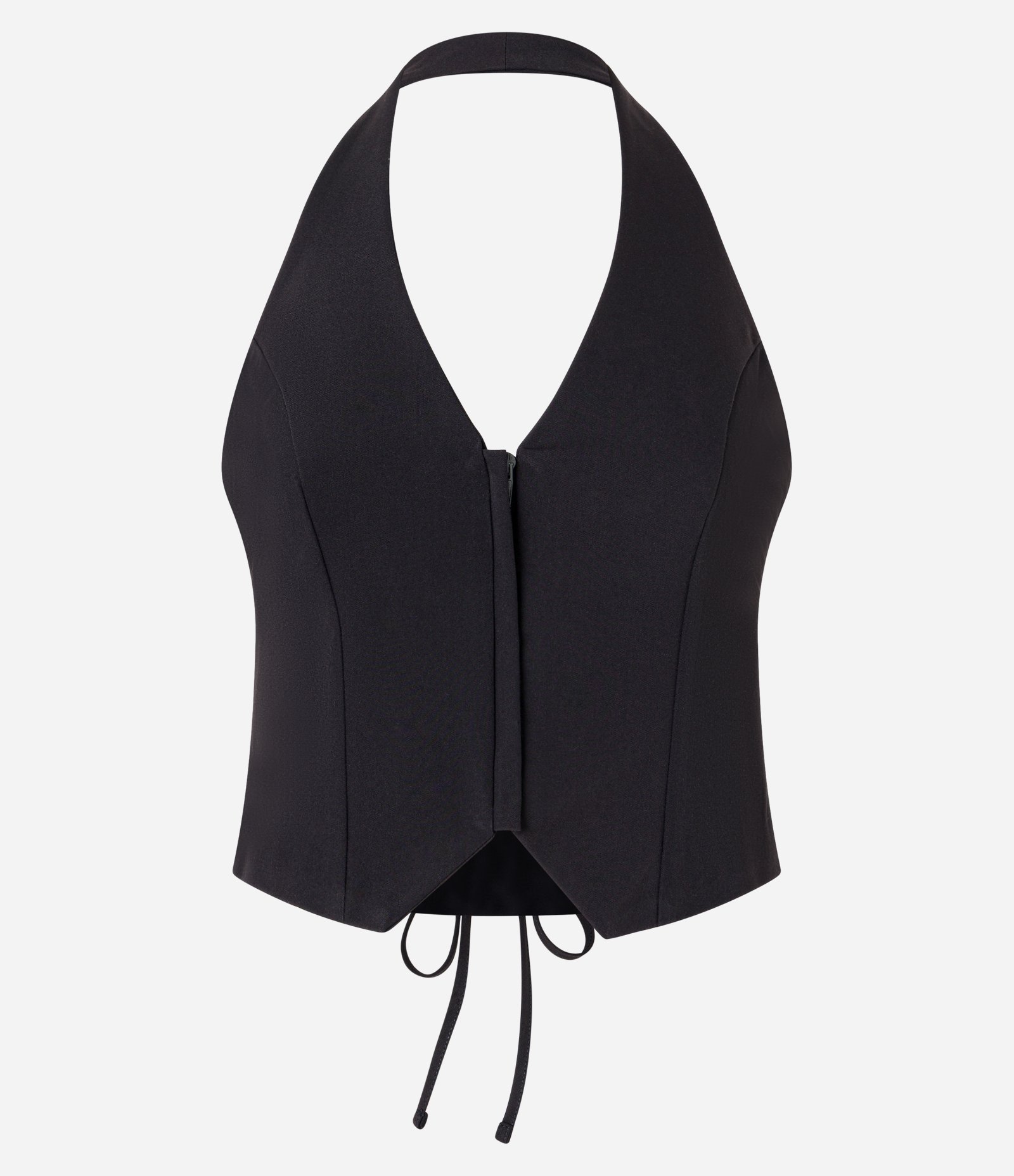 Colete Frente Única Alfaiatado com Amarração nas Costas Preto 7