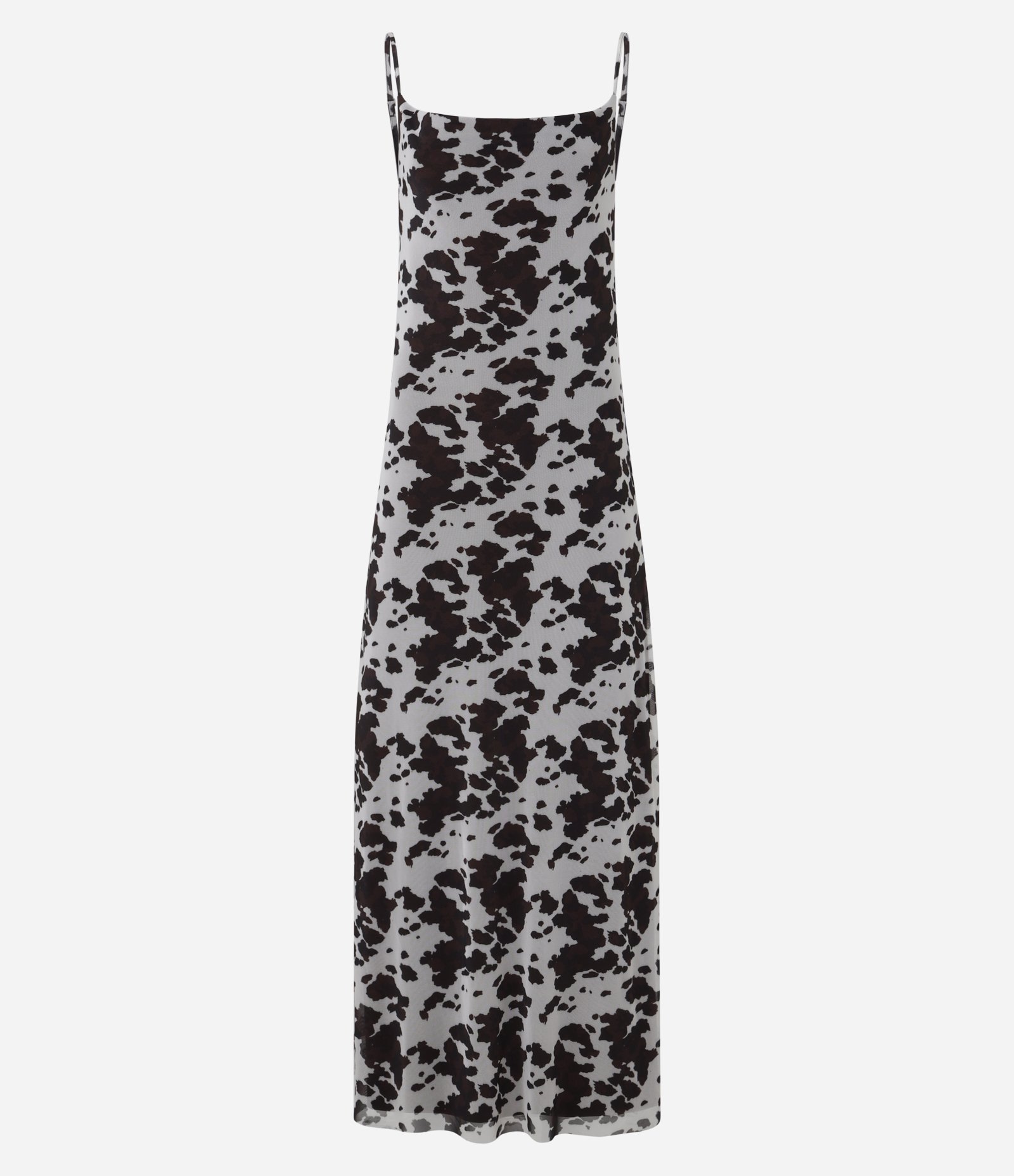 Vestido New Midi em Tule com Estampa Animal Print Branco/Preto 5