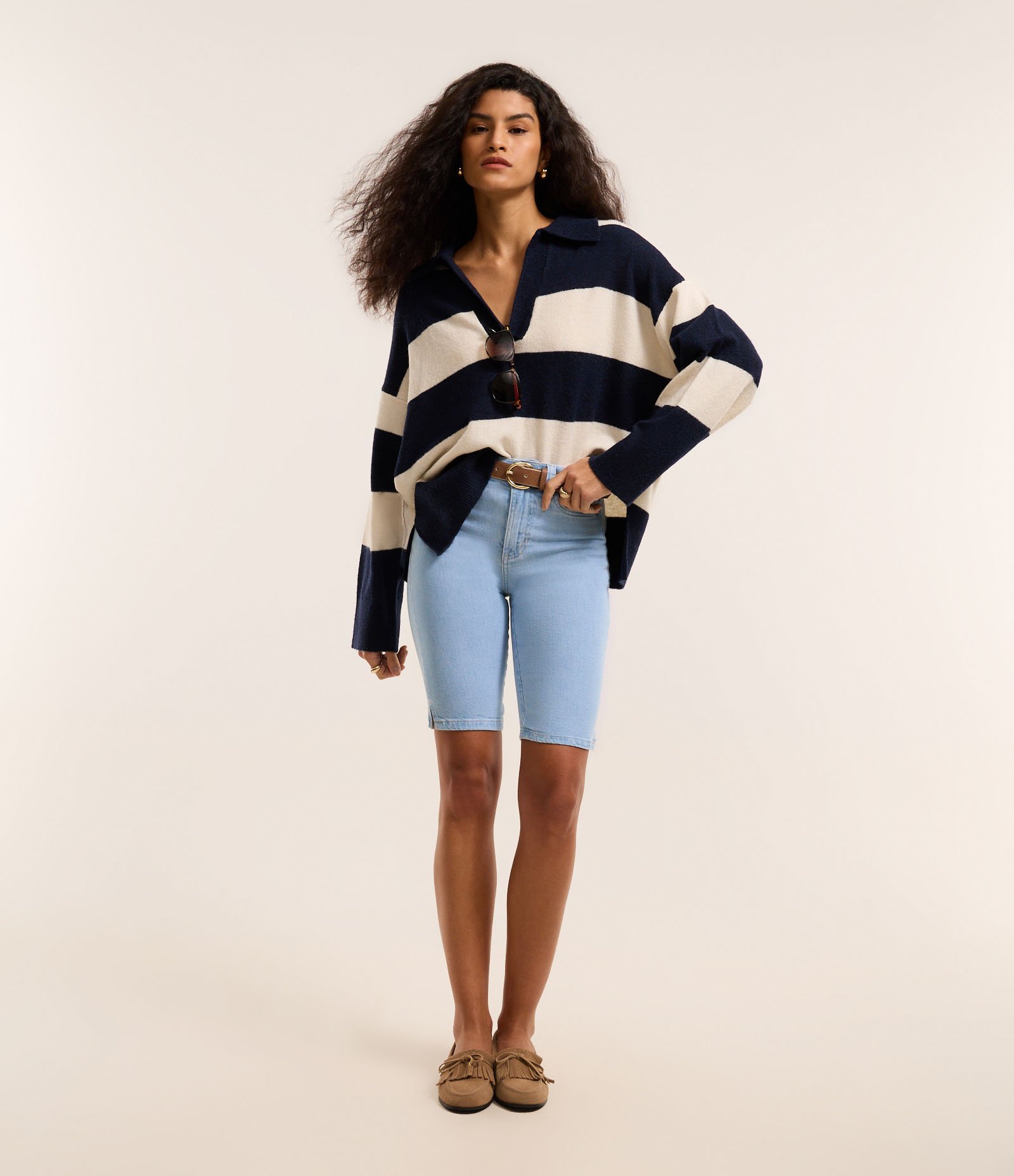 Bermuda New Ciclista em Jeans Azul Claro 1