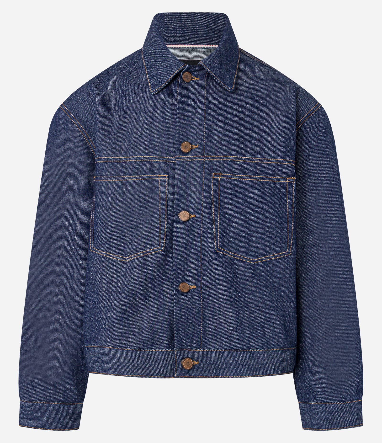 Jaqueta em Jeans com Gola Colarinho e Bolsos Azul 4