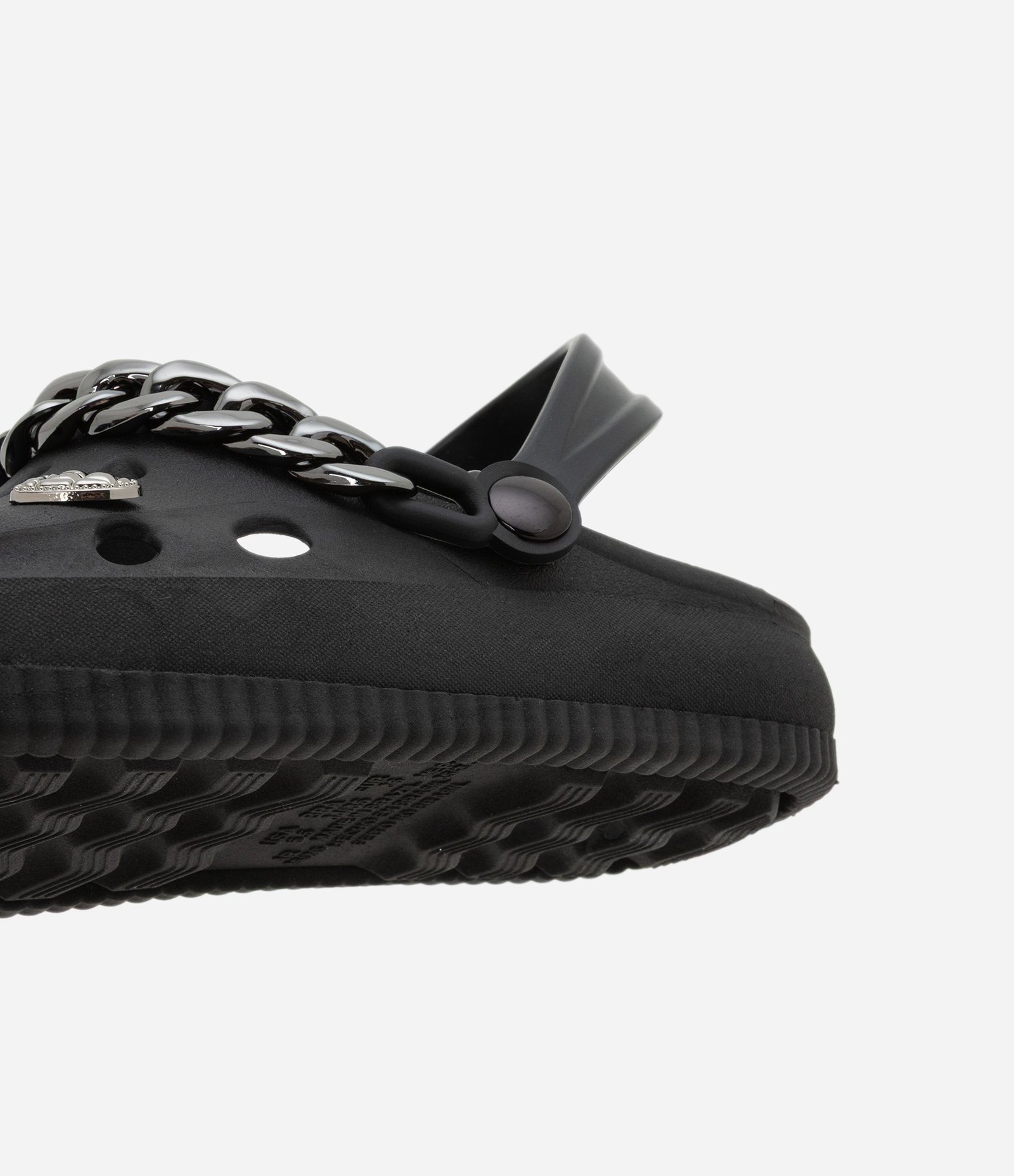 Sandália Babuche Infantil com Corrente e Pins Metalizados - Tam 28 a 35 Preto 4