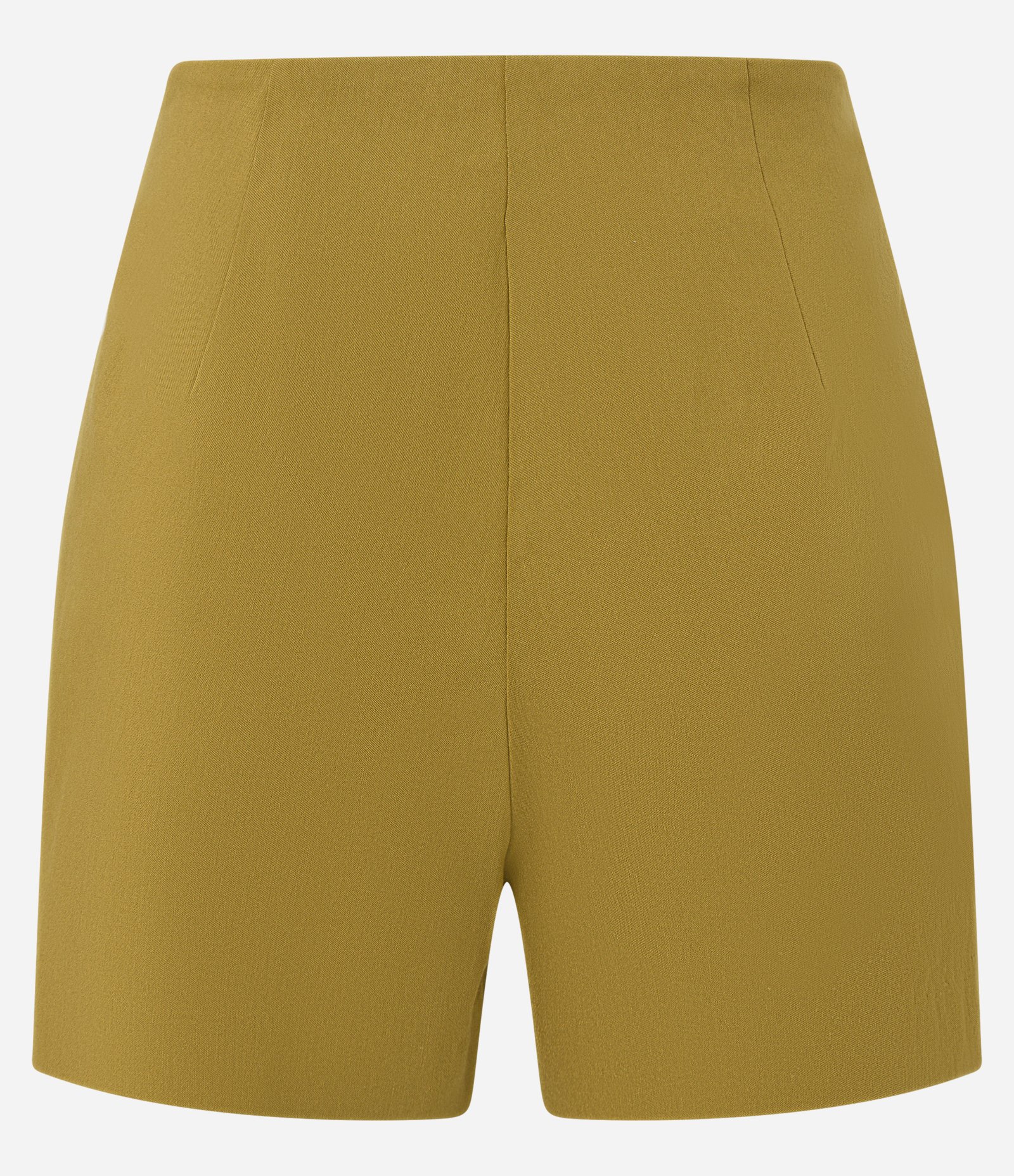 Short Saia Curto em Bengaline Sobreposta com Botões Forrados Verde 7