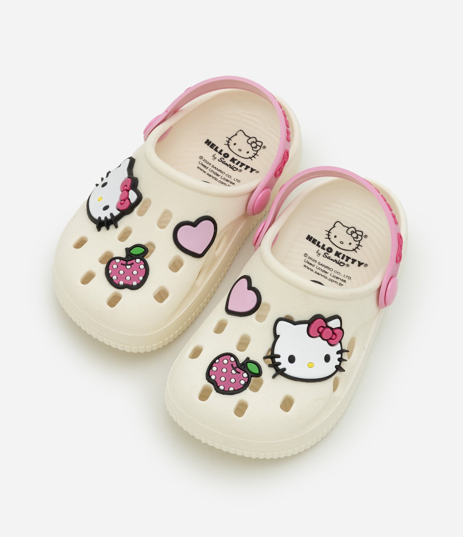 Sandália Babuche Infantil com Patch Hello Kitty - Tam 20 a 35 Rosa/Bege 1