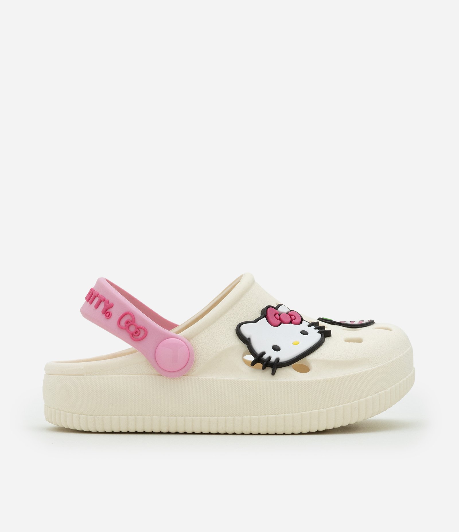 Sandália Babuche Infantil com Patch Hello Kitty - Tam 20 a 35 Rosa/Bege 6