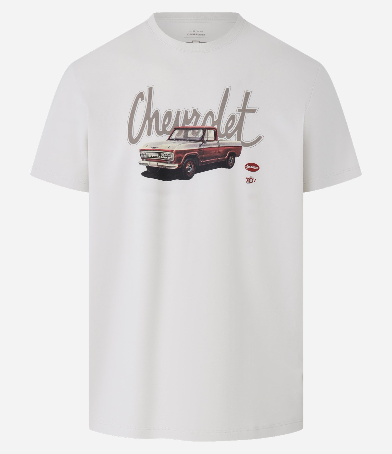 Camiseta Comfort em Algodão Chevrolet Picape Off White 1