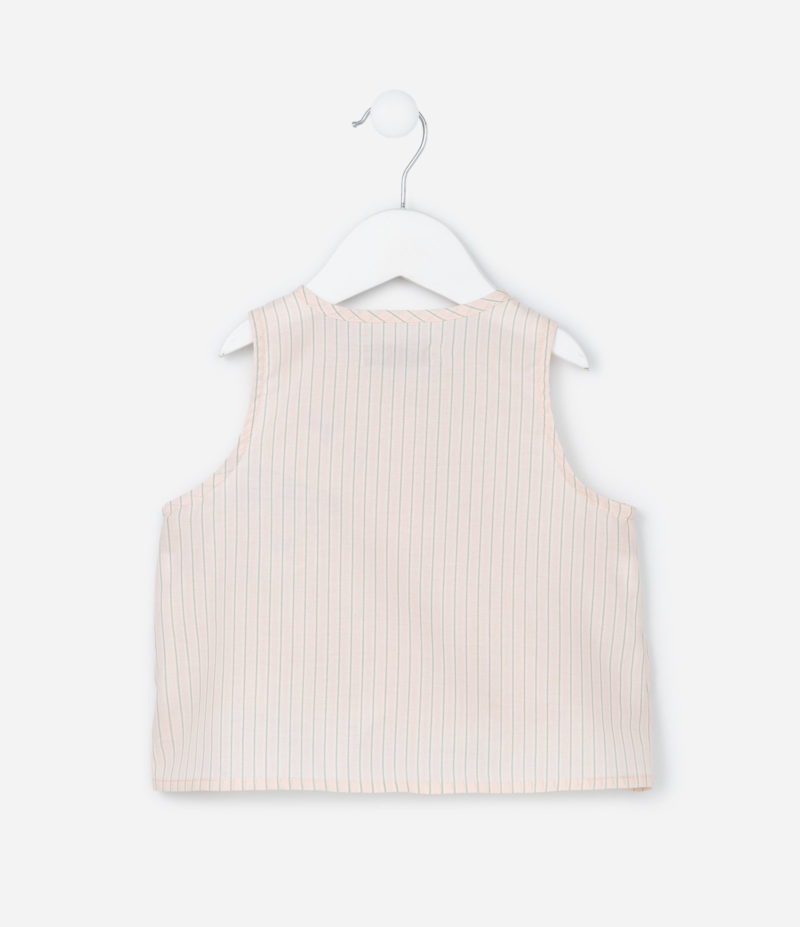 Conjunto Infantil em Tricoline com Lacinhos e Calça Wide Leg - Tam 1 a 6 Anos Rosa 4