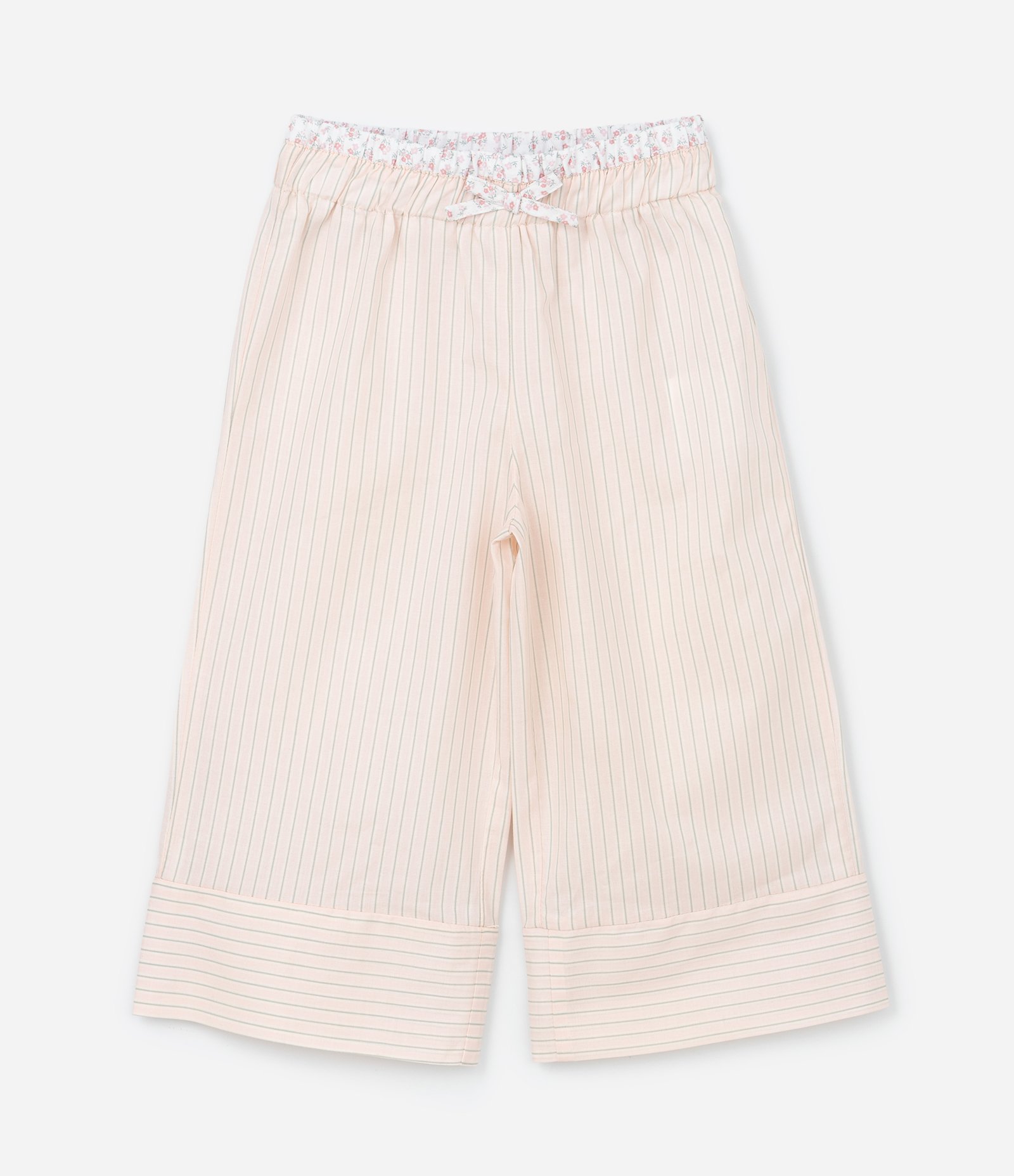 Conjunto Infantil em Tricoline com Lacinhos e Calça Wide Leg - Tam 1 a 6 Anos Rosa 5