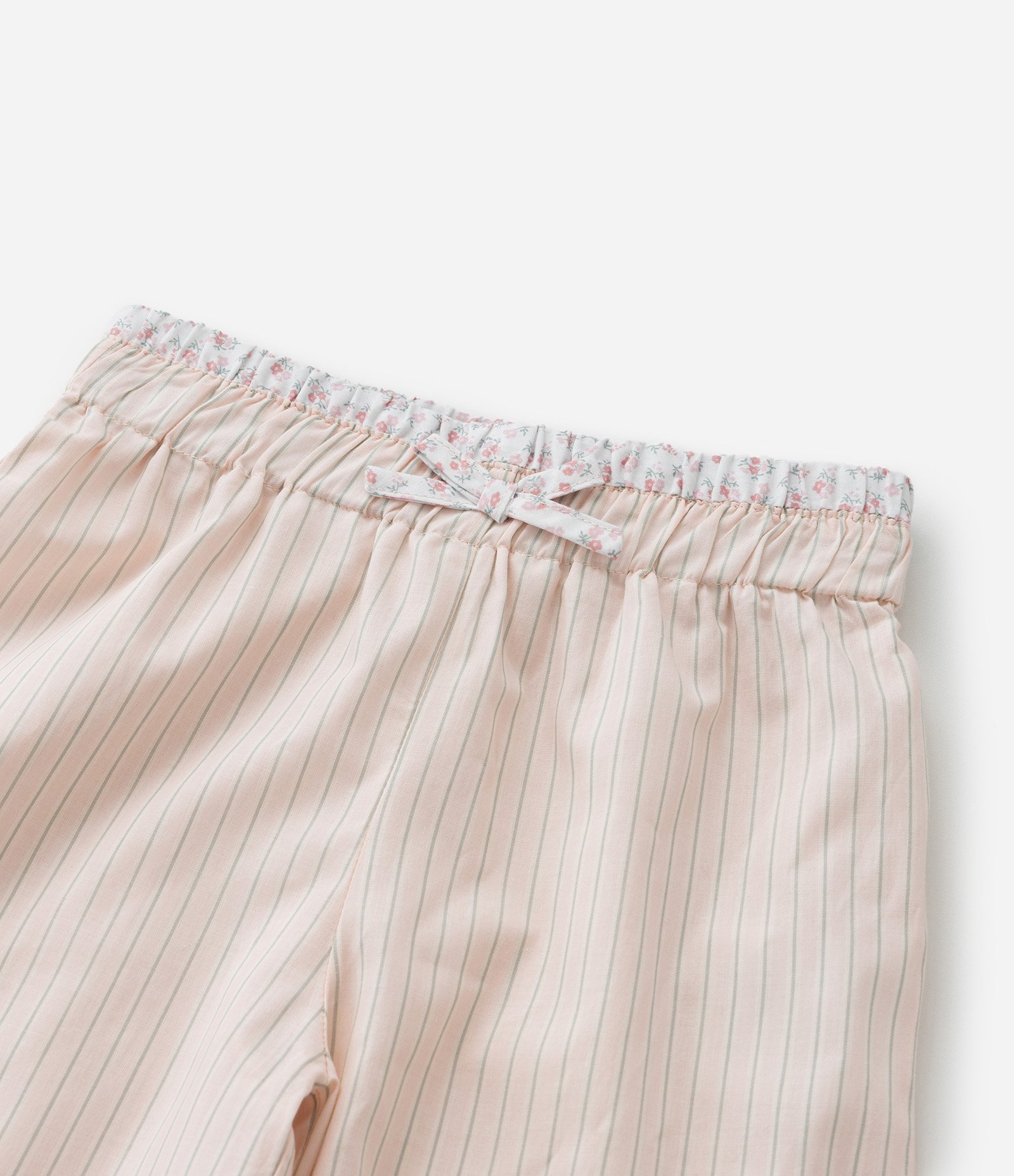 Conjunto Infantil em Tricoline com Lacinhos e Calça Wide Leg - Tam 1 a 6 Anos Rosa 8