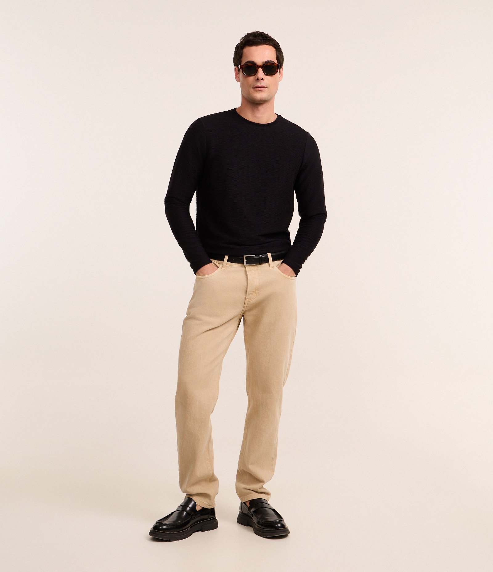 Camiseta com Textura Canelada Preto 2