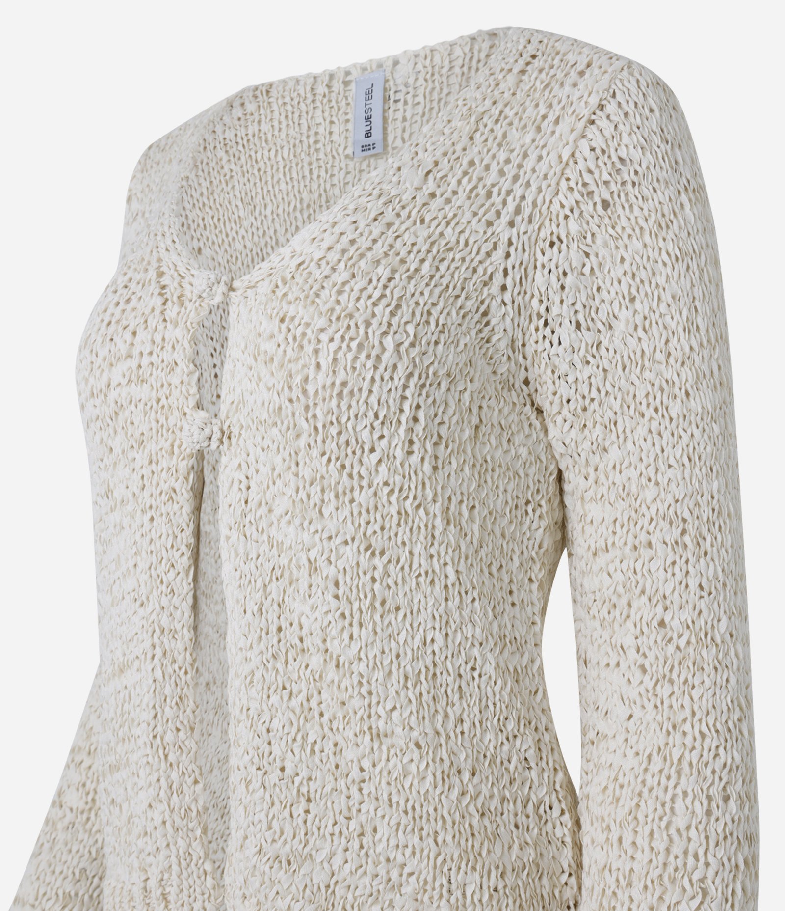 Cardigan em Tricô com Dois Botões Frontais Bege 5