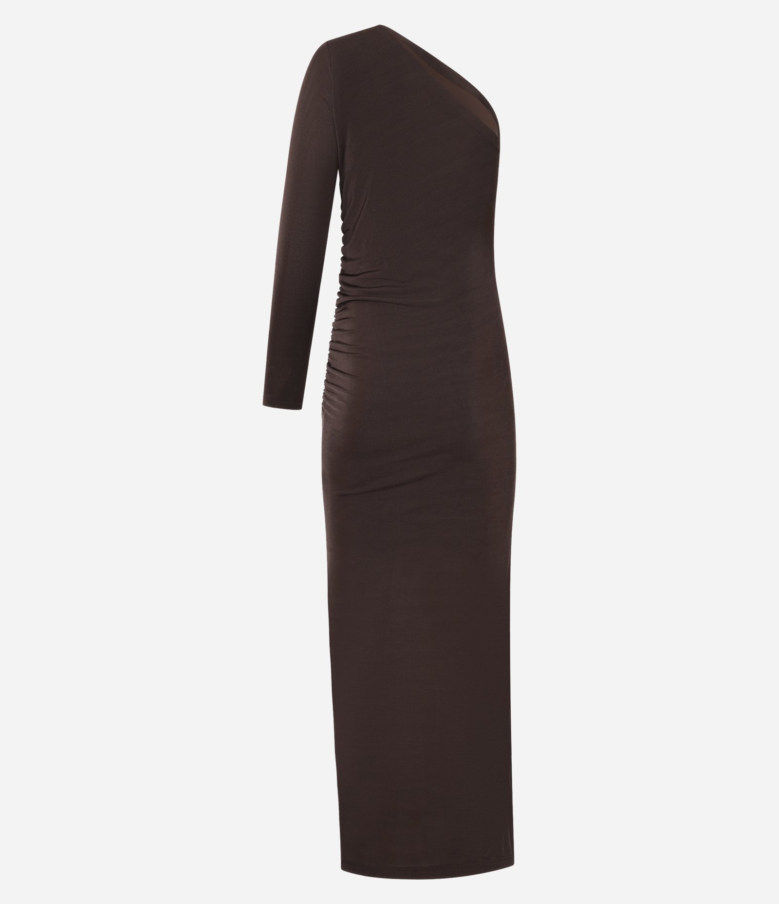 Vestido New Midi em Ribana com Decote Ombro Só 10