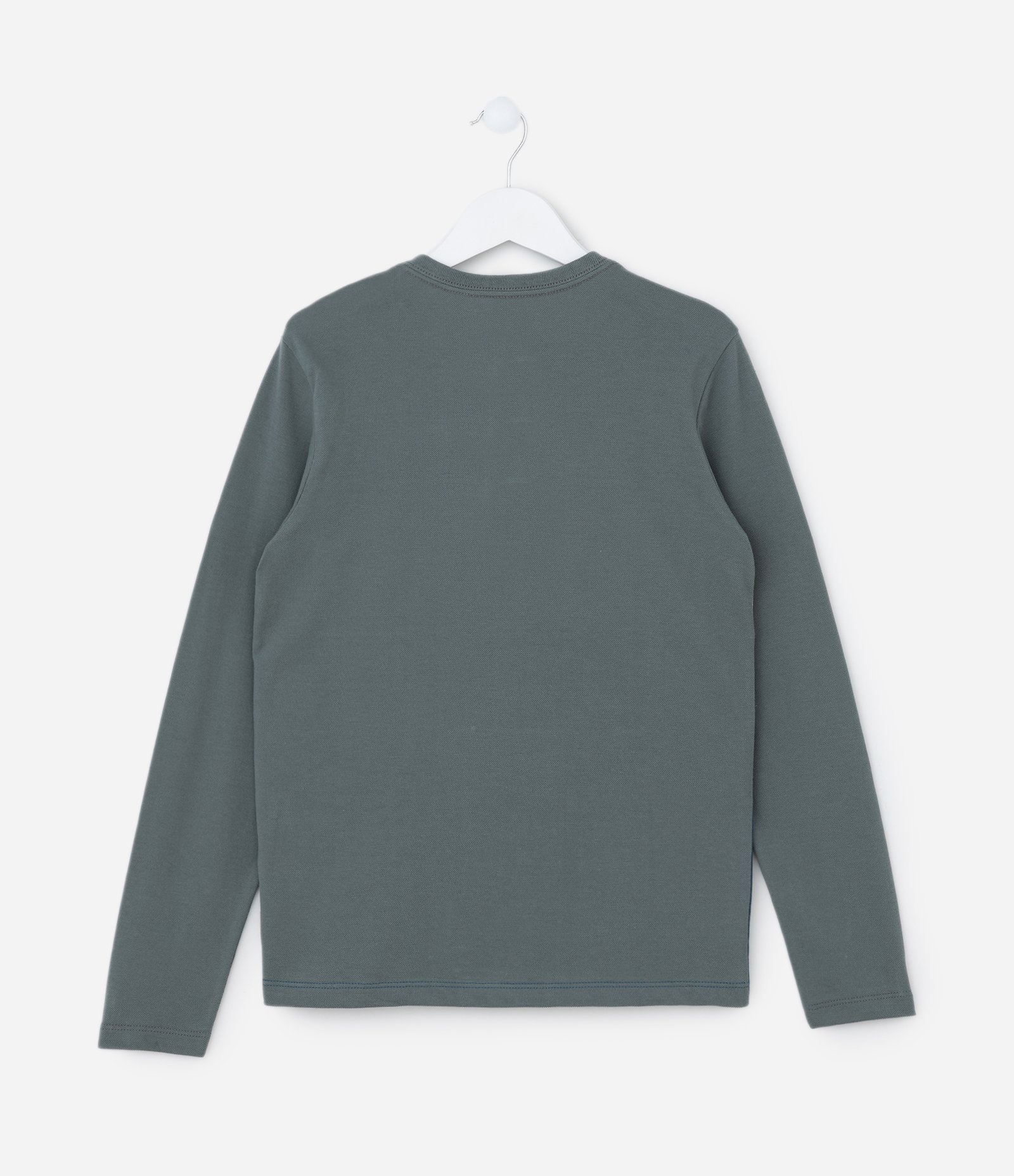 Camiseta Infantil em Malha Piquet com Blocos de Cores - Tam 5 a 10 anos Cinza/Azul 2