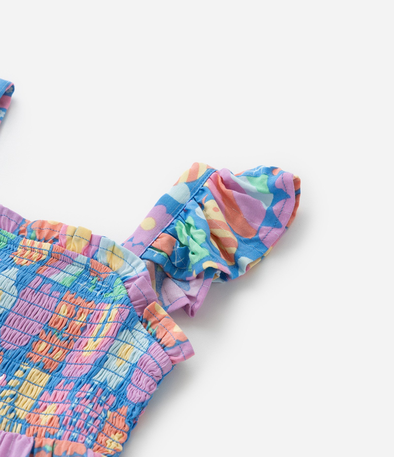 Vestido Infantil em Viscose com Frufru e Estampa Divertida - Tam 1 a 6 Anos Azul 4