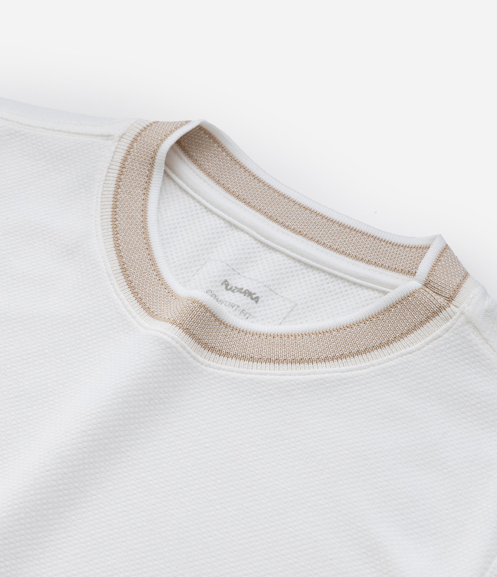 Camiseta Infantil Texturizada com Viés Contrastantes - 5 a 14 Anos Branco 5