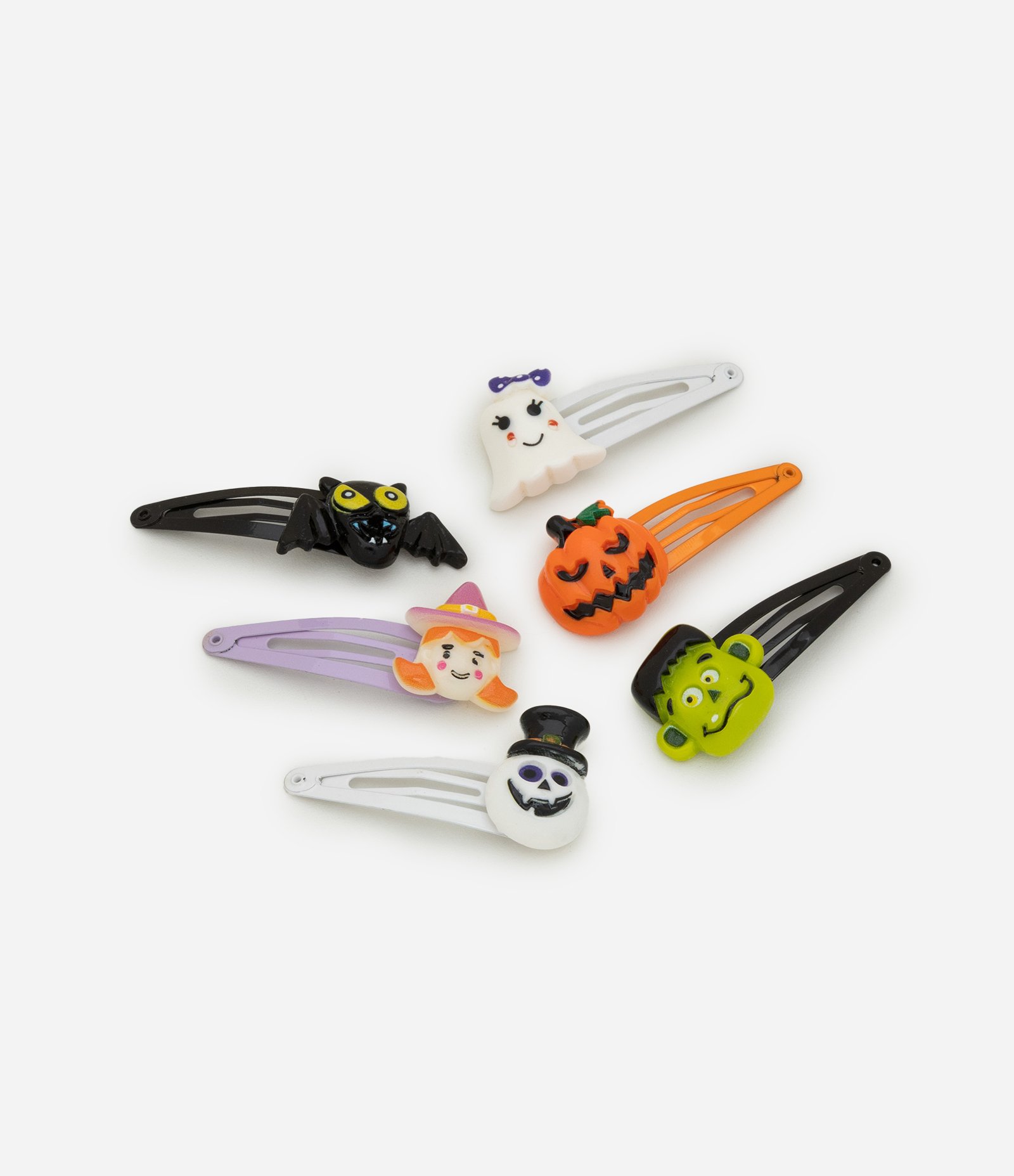 Kit 06 Presilhas de Cabelo Infantil Estampa Halloween - Tam Único Multicores 1