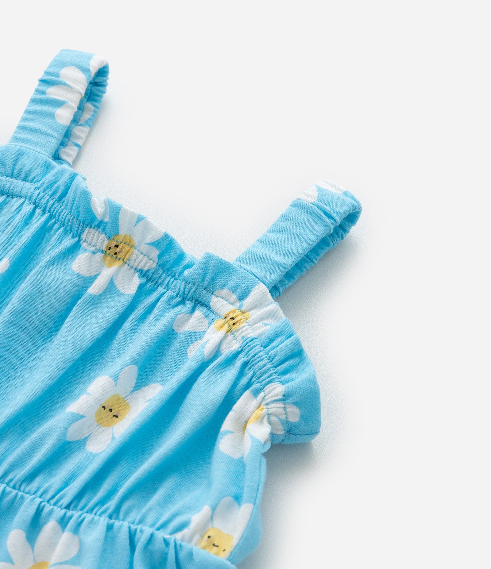 Vestido Infantil com Estampa de Margaridas - Tam 0 a 18 meses Azul 5