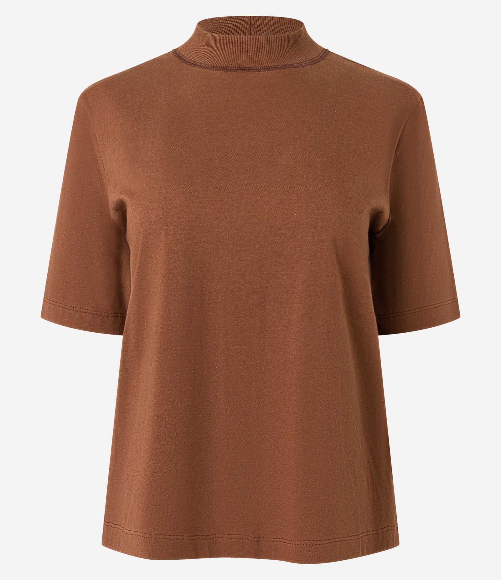 Camiseta em Algodão com Golinha Marrom 4