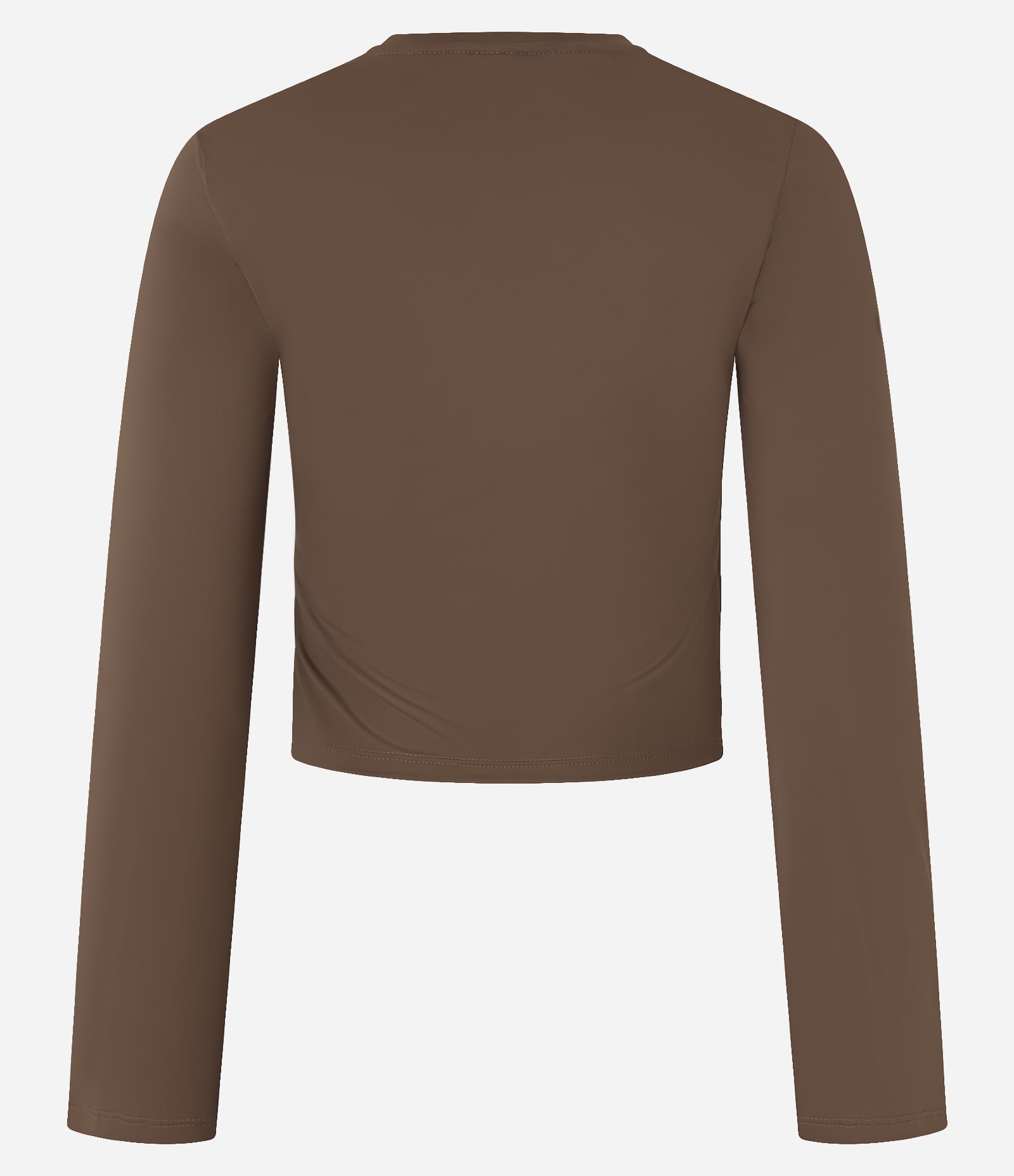 Blusa em Microfibra com Manga Godê e Franzido Marrom 6