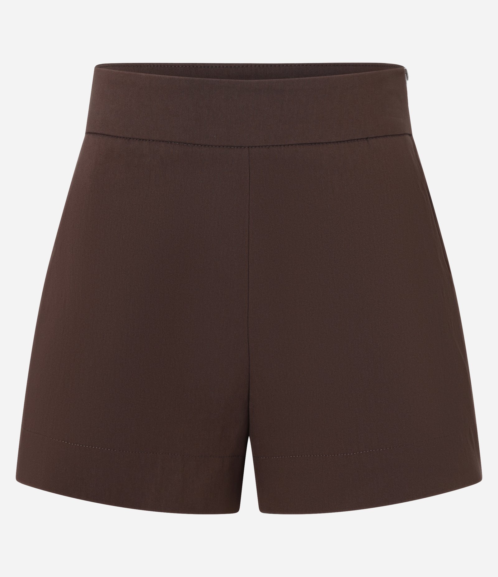 Short em Bengaline com Zíper Tratorado na Lateral Marrom 6