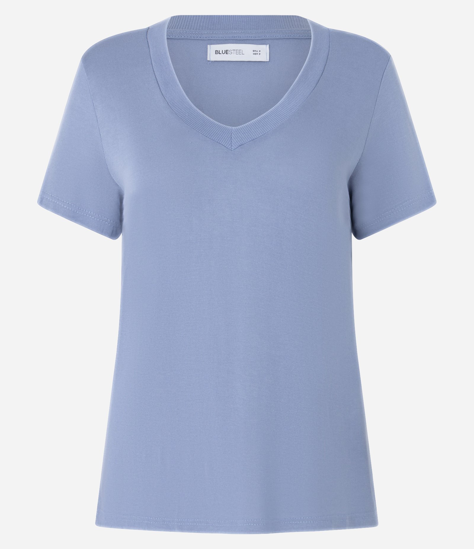 Blusa Básica em Viscose com Gola V em Ribana 4