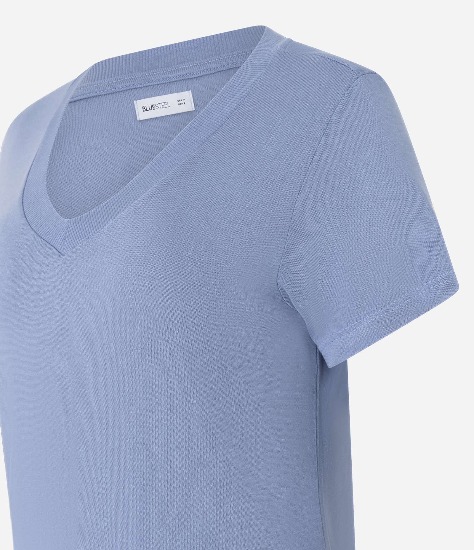 Blusa Básica em Viscose com Gola V em Ribana 5