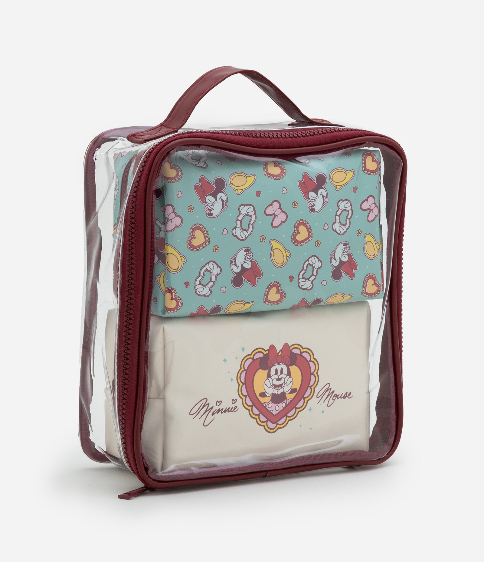 Kit 03 Necessaires em PVC com Estampas Minnie Mouse Multicores 1