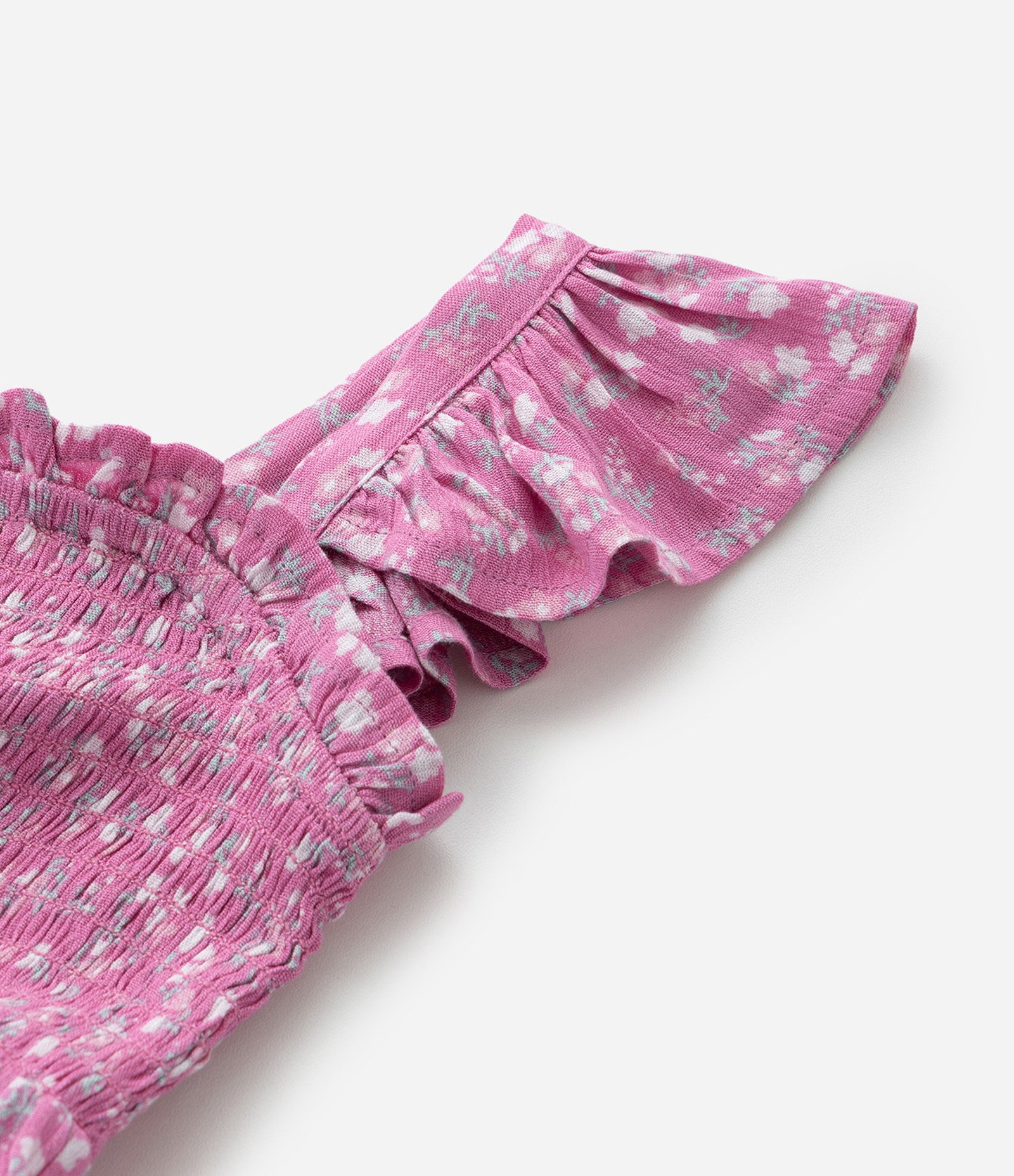 Vestido Infantil em Viscose com Estampa de Florzinha e Babadinhos - Tam 1 a 6 Anos Rosa 6