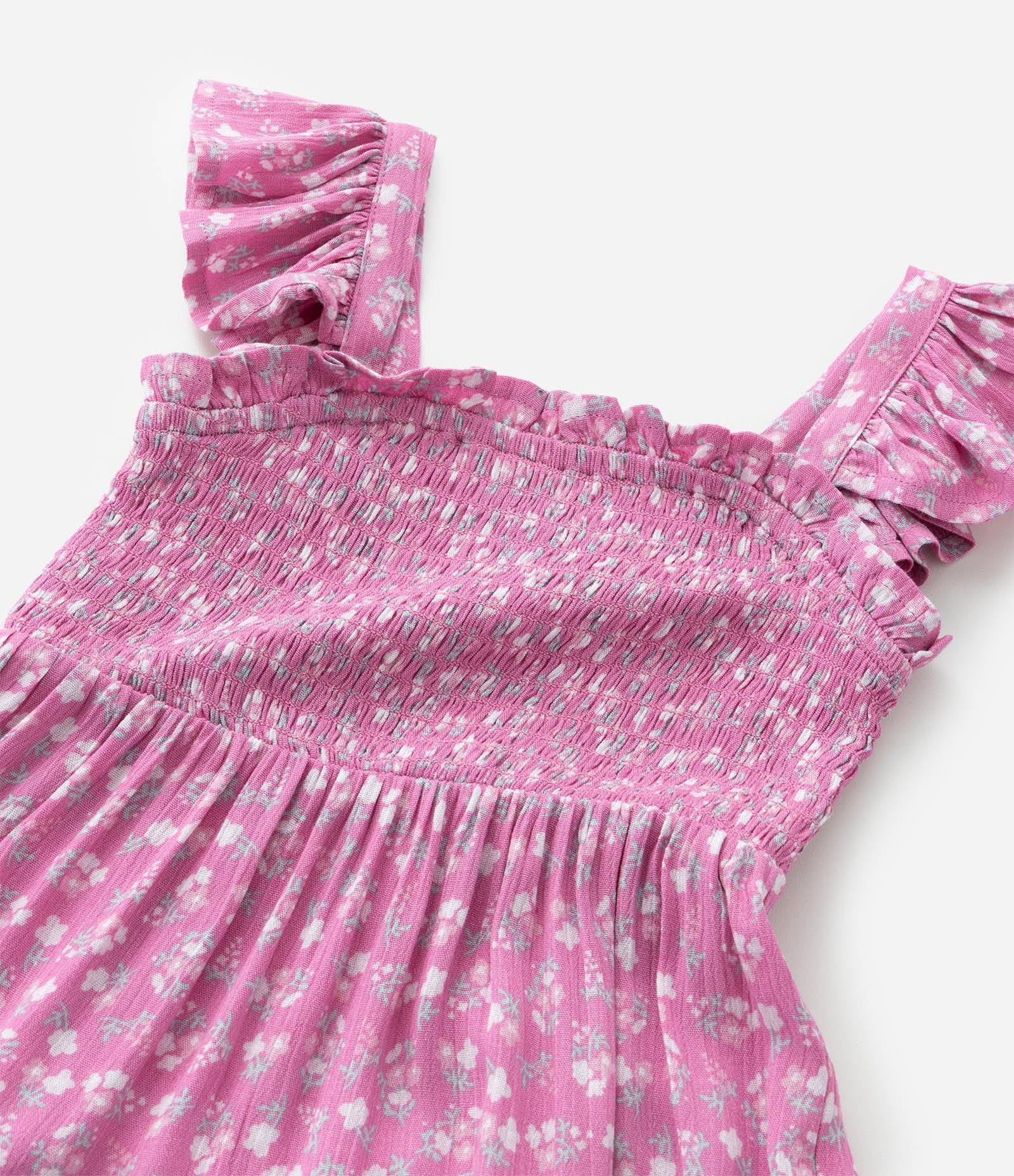 Vestido Infantil em Viscose com Estampa de Florzinha e Babadinhos - Tam 1 a 6 Anos Rosa 7