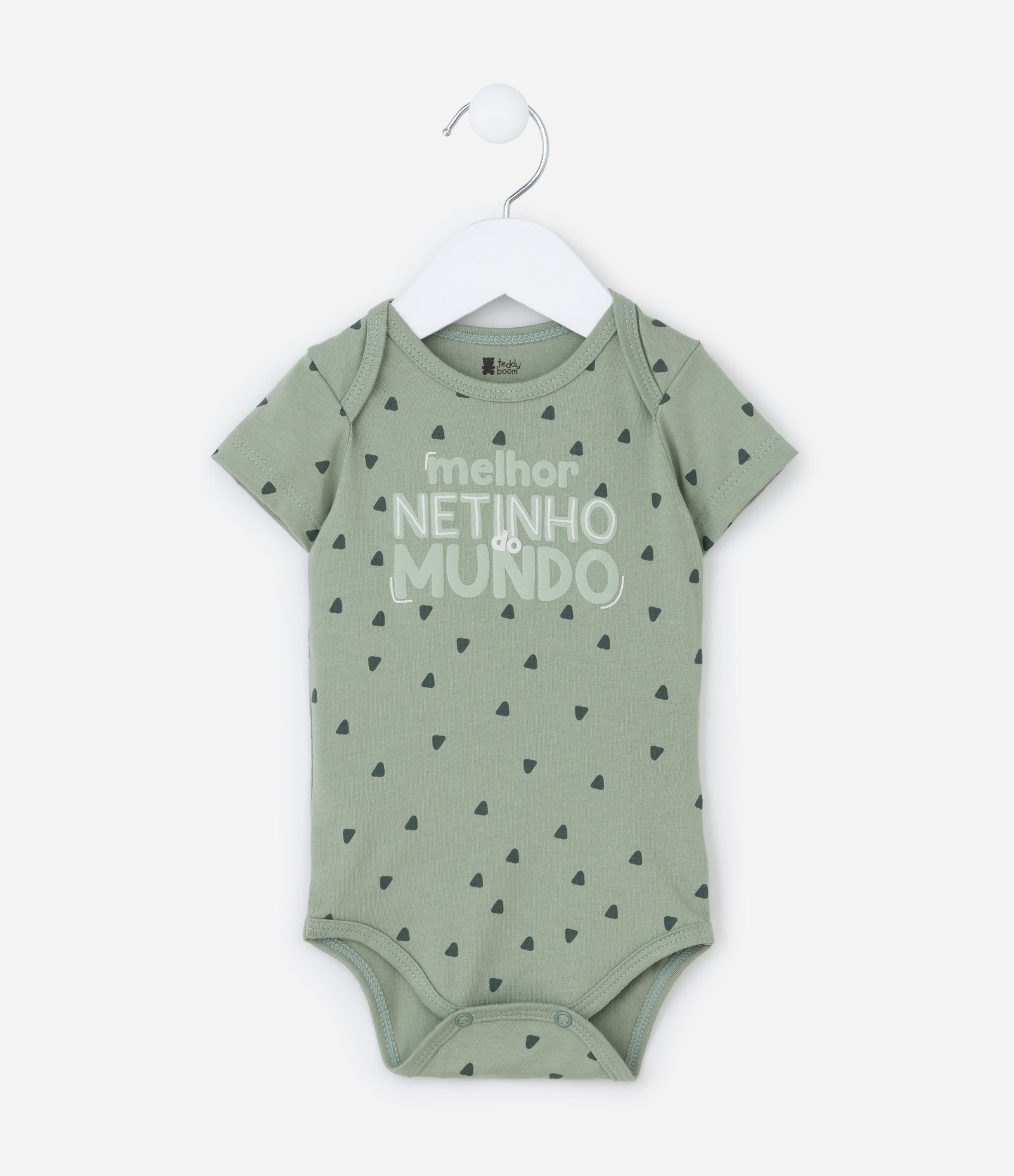 Body Infantil com Lettering Melhor Netinho do Mundo - Tam 0 a 18 meses Verde 1