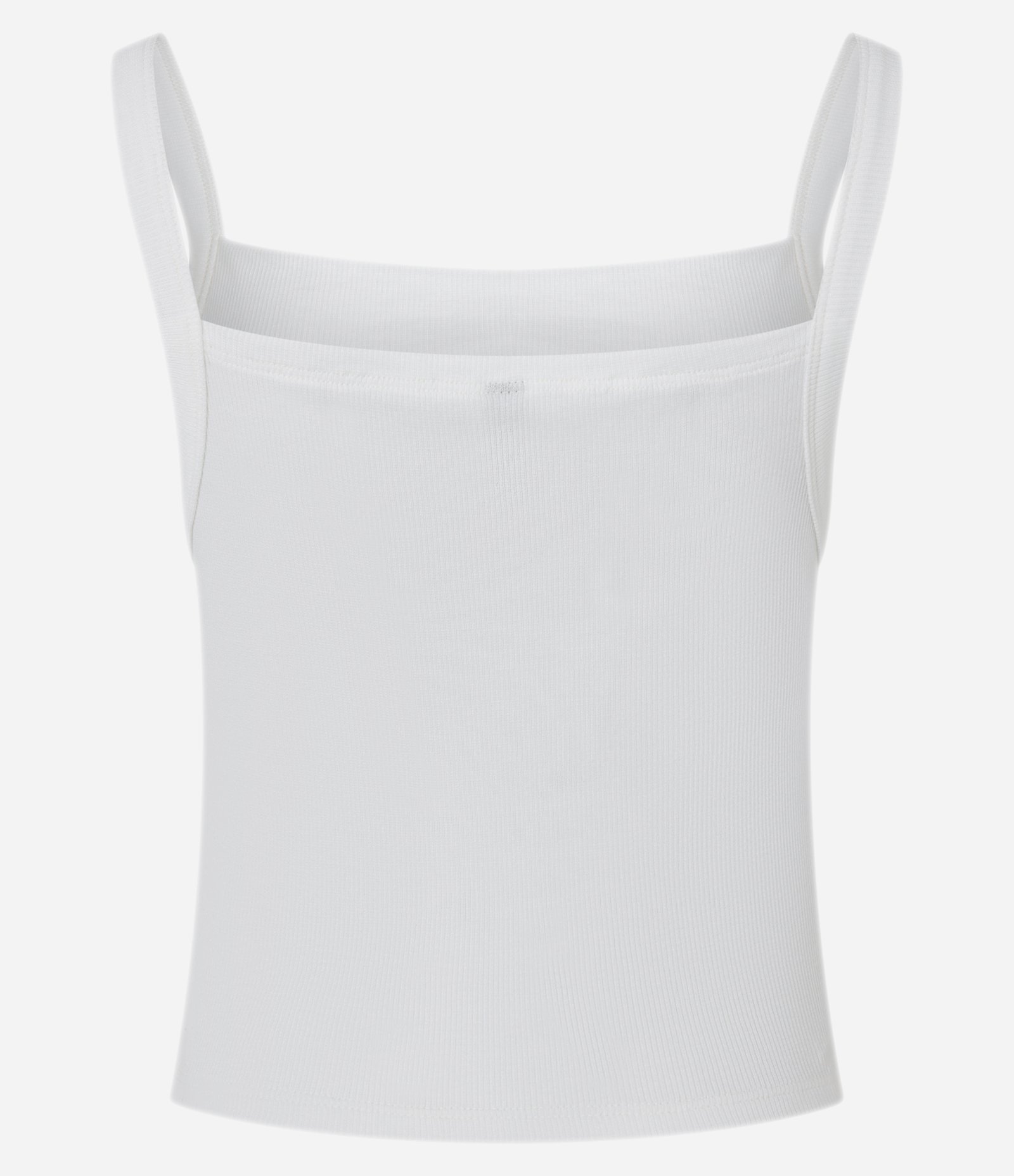 Blusa em Ribana com Alça Fina e Leve Textura Branco 5