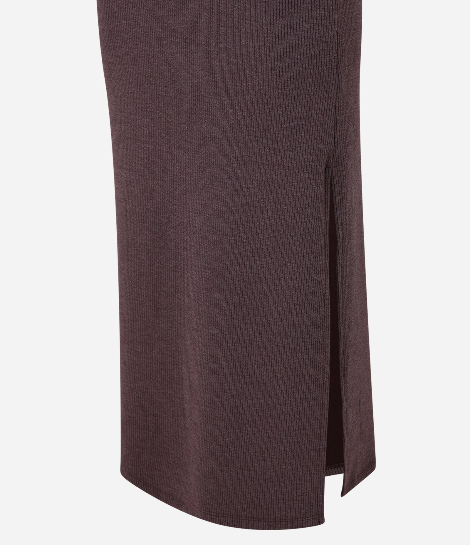 Vestido Long Midi em Anaruga com Gola Alta Marrom Avermelhado 7