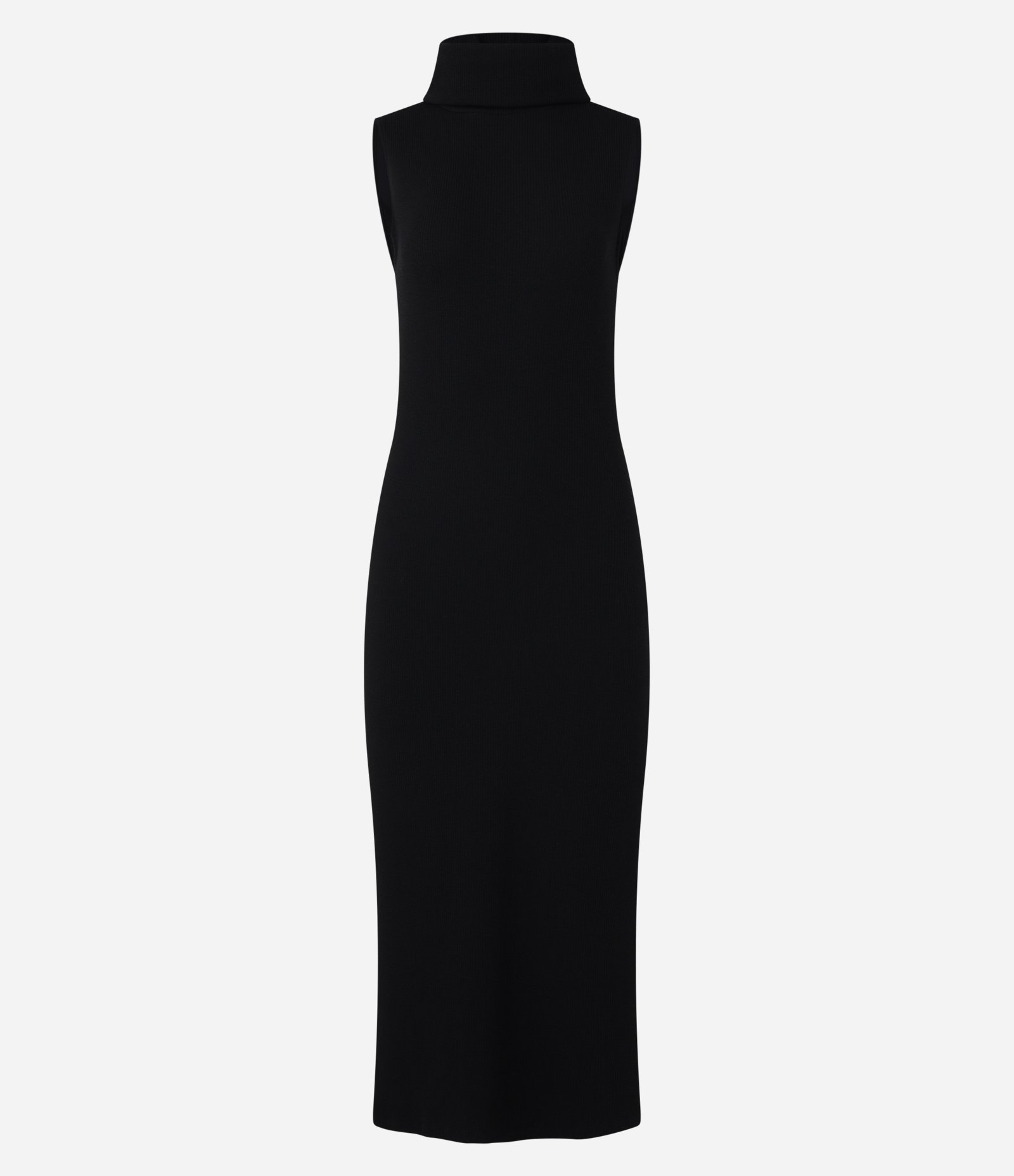 Vestido Long Midi em Anaruga com Gola Alta Preto 5
