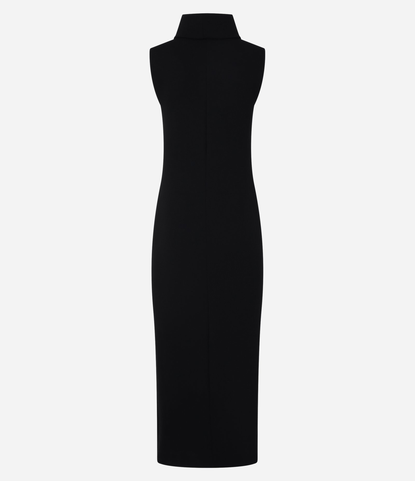 Vestido Long Midi em Anaruga com Gola Alta Preto 7
