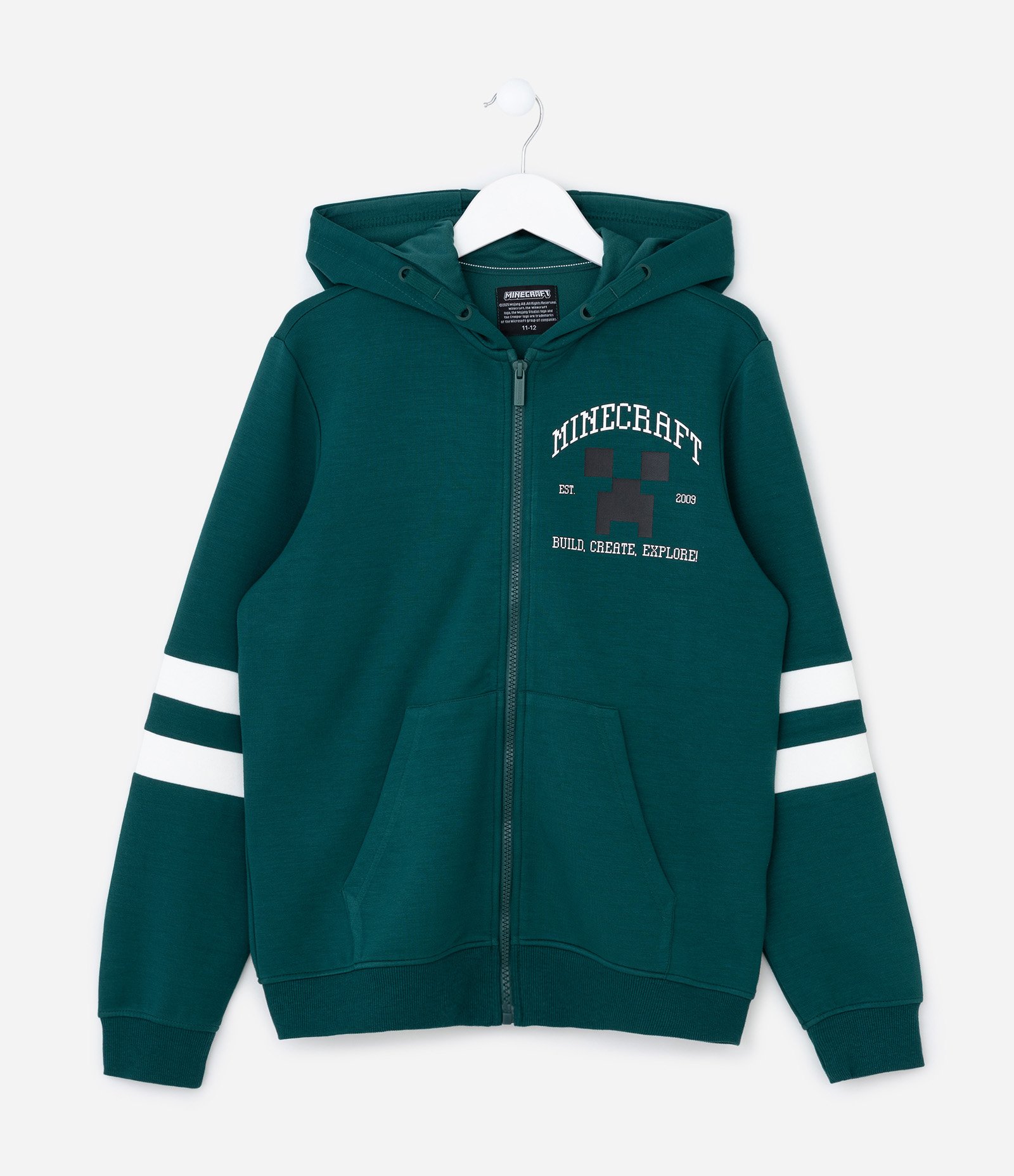 Casaco Infantil em Techfleece com Estampa Minecraft - Tam 5 a 14 Anos Verde 1
