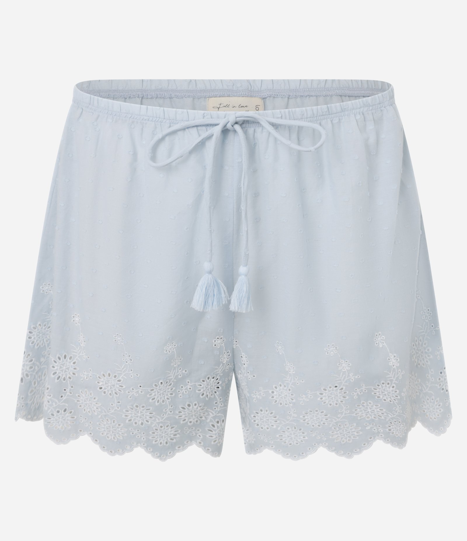 Pijama Short Doll em Algodão com Detalhes Bordados Azul 7