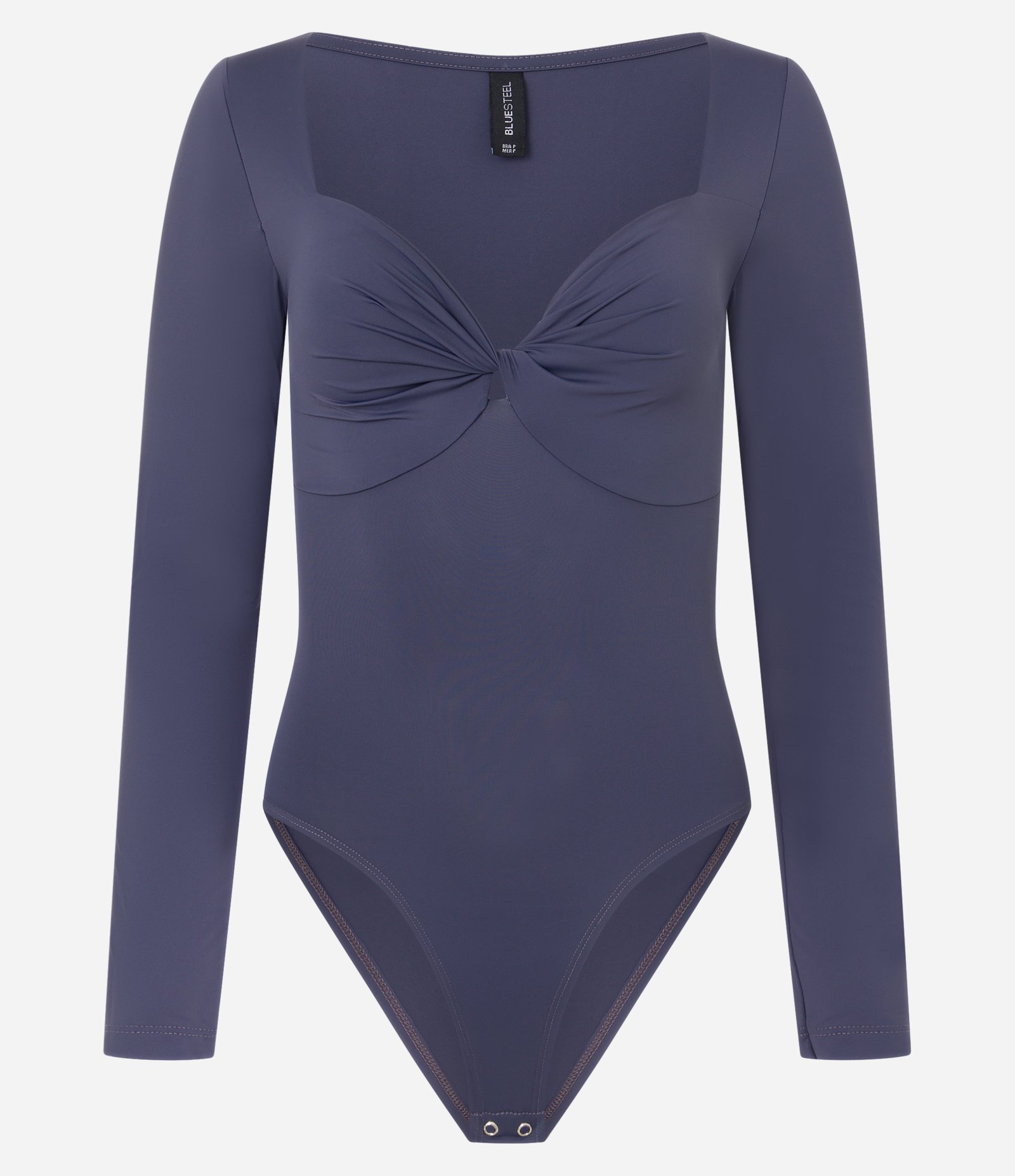 Body em Microfibra com Busto Torcido Azul 4