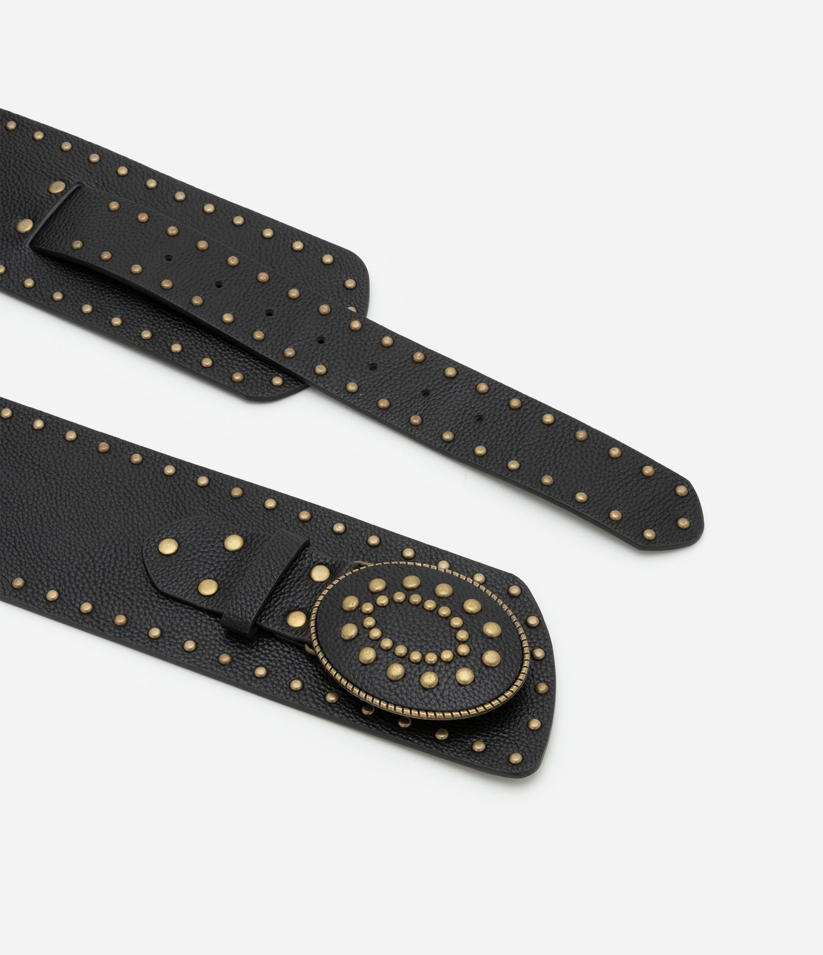 Cinto Boho Largo em PU com Tachas Curve & Plus Size Preto 2