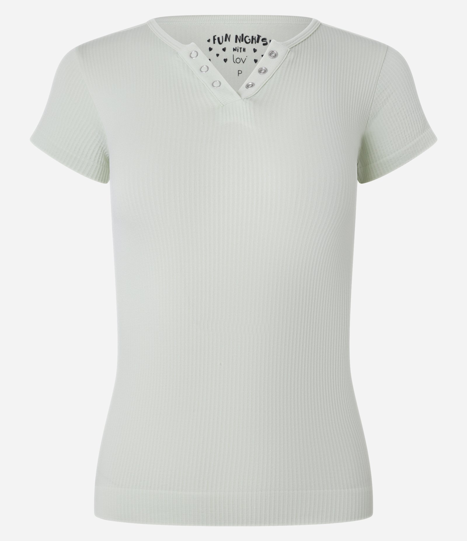 Blusa de Pijama em Ribana com Botões no Decote Verde 5