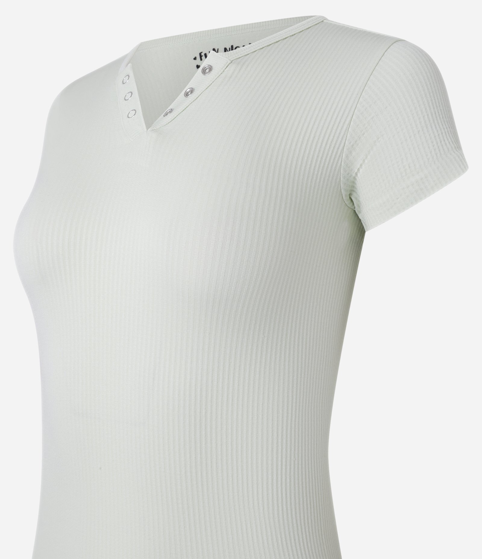 Blusa de Pijama em Ribana com Botões no Decote Verde 6