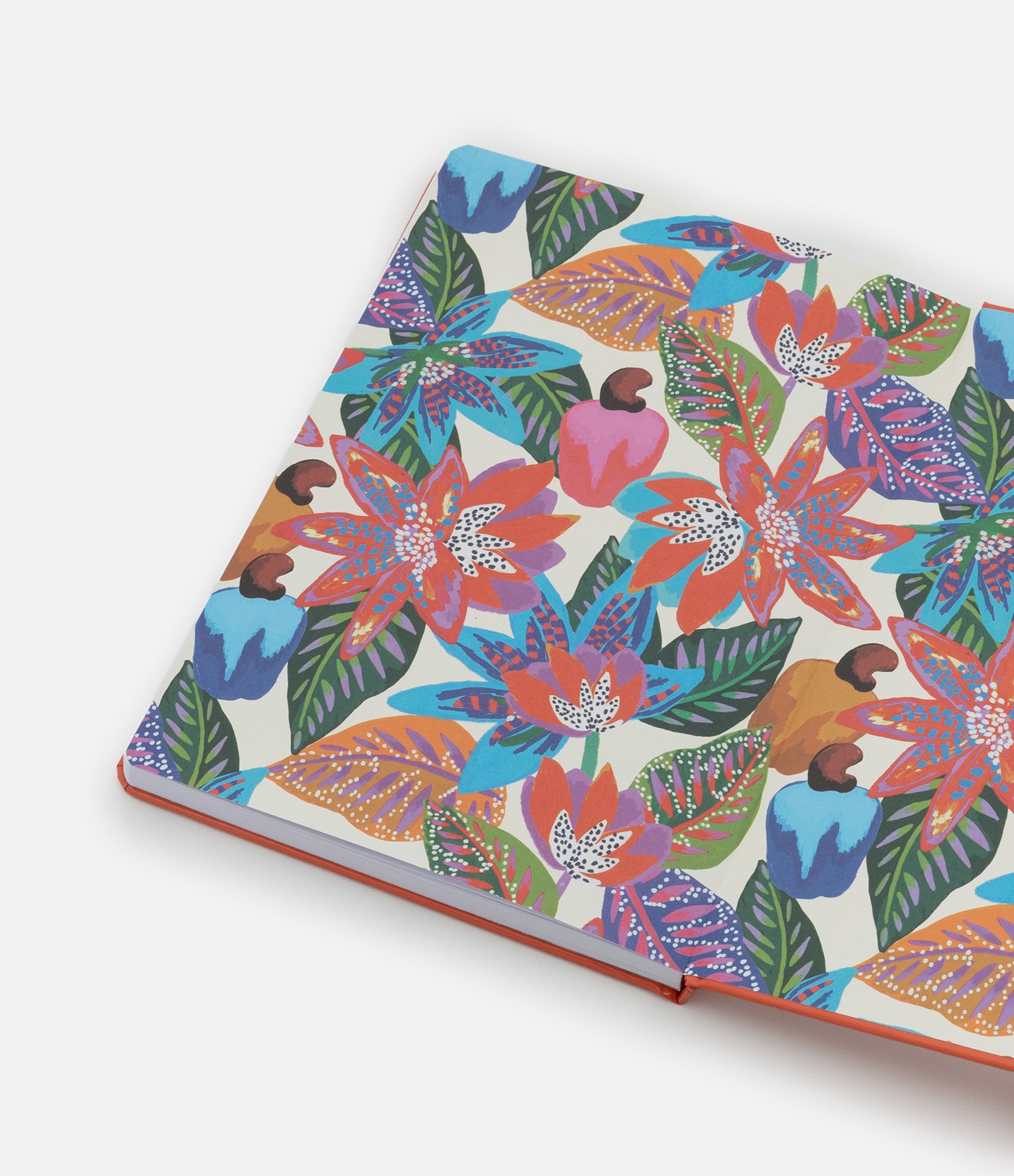 Caderno de Papel Pautado com Estampa de Caju Laranja 3