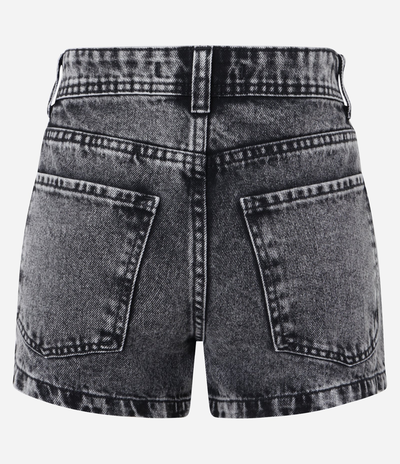 Short Regular em Jeans com Estrelas Bordadas Preto 7