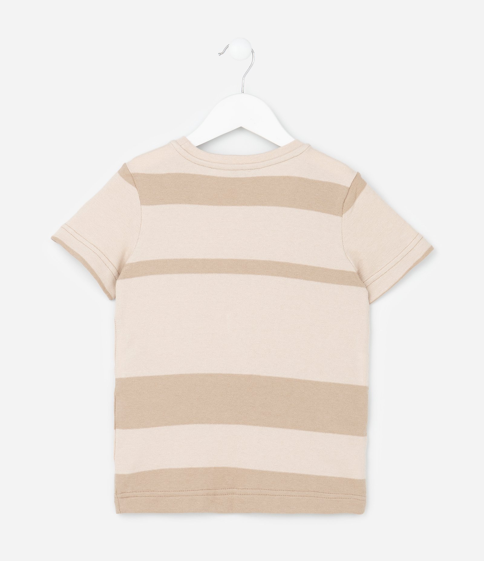 Camiseta Infantil com Estampa de Bloco de Cores - Tam 5 a 14 anos Bege 2