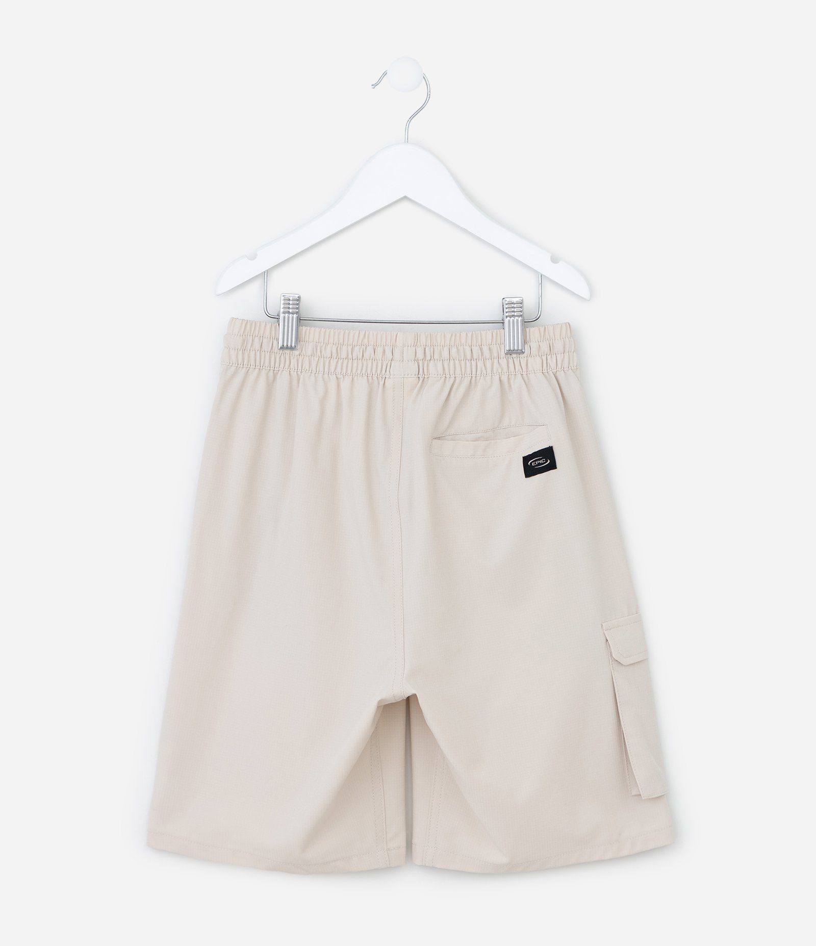 Bermuda Infantil em Microfibra com Bolsos Cargo - Tam 5 a 14 Anos Bege 3